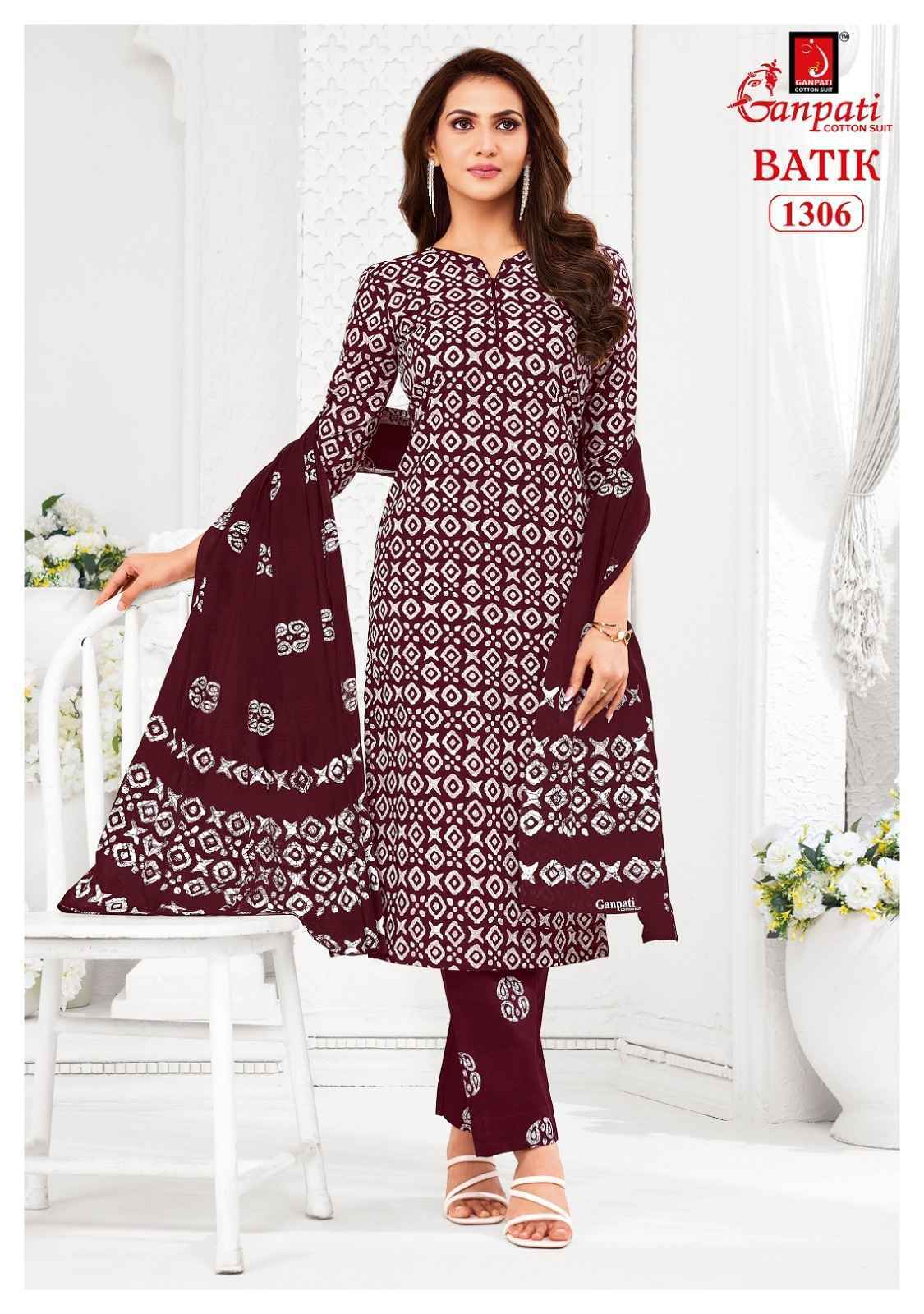 Ganpati Batik Vol-13 Readymade Cotton Dress (15 pcs Catalogue)