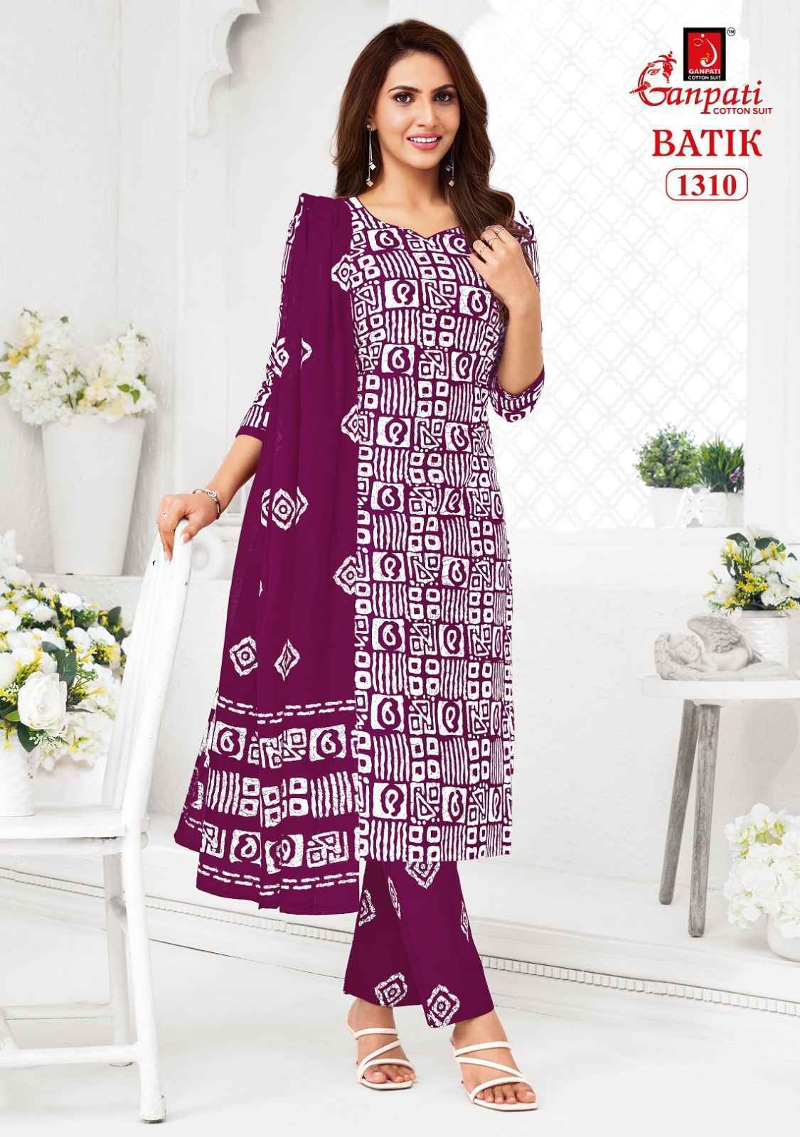 Ganpati Batik Vol-13 Readymade Cotton Dress (15 pcs Catalogue)