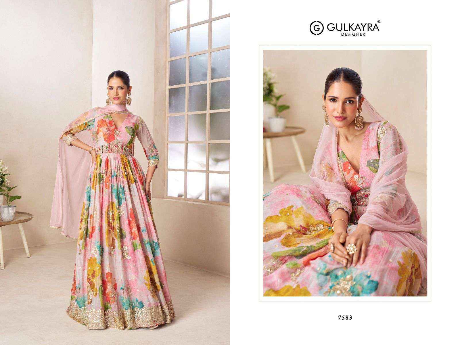 Gulkayra Designer Rushika Readymade Gown With Dupatta (4 Pc Catalouge)