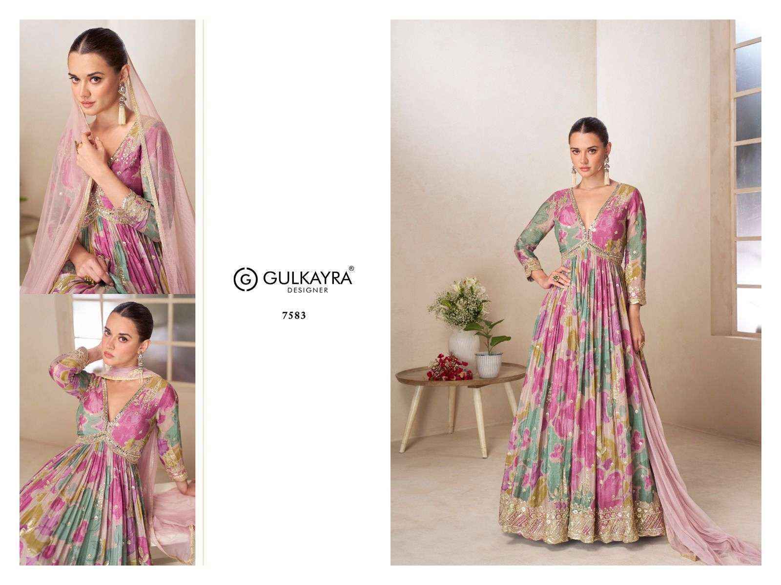 Gulkayra Designer Rushika Readymade Gown With Dupatta (4 Pc Catalouge)