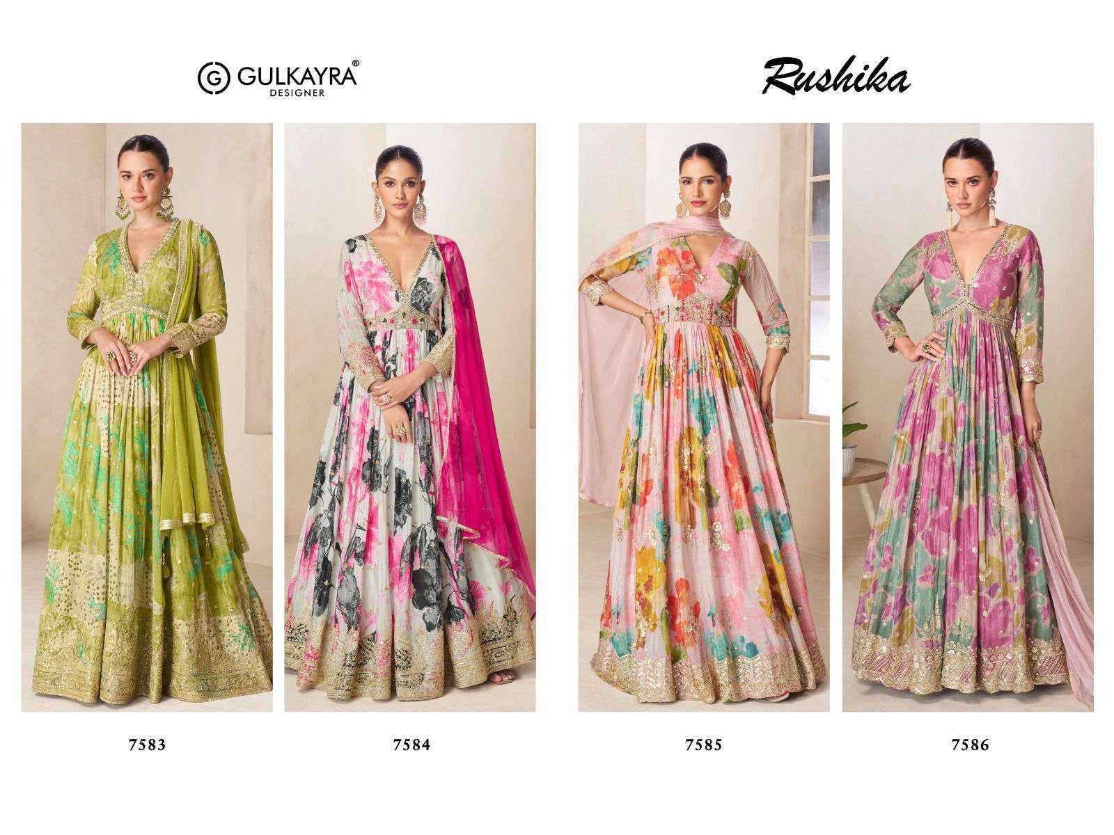 Gulkayra Designer Rushika Readymade Gown With Dupatta (4 Pc Catalouge)