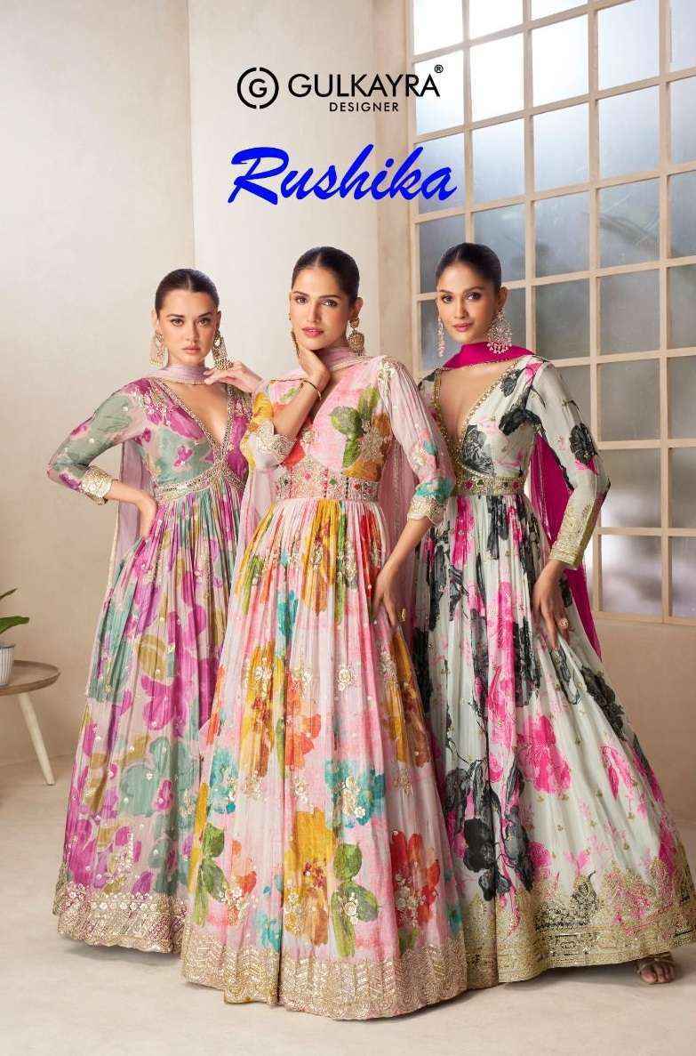 Gulkayra Designer Rushika Readymade Gown With Dupatta (4 Pc Catalouge)