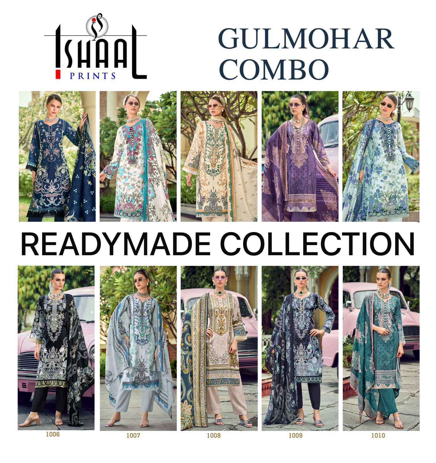 Ishaal Prints Gulmohar Combo Readymade Lawn Cotton Dress (10 Pc Catalouge)