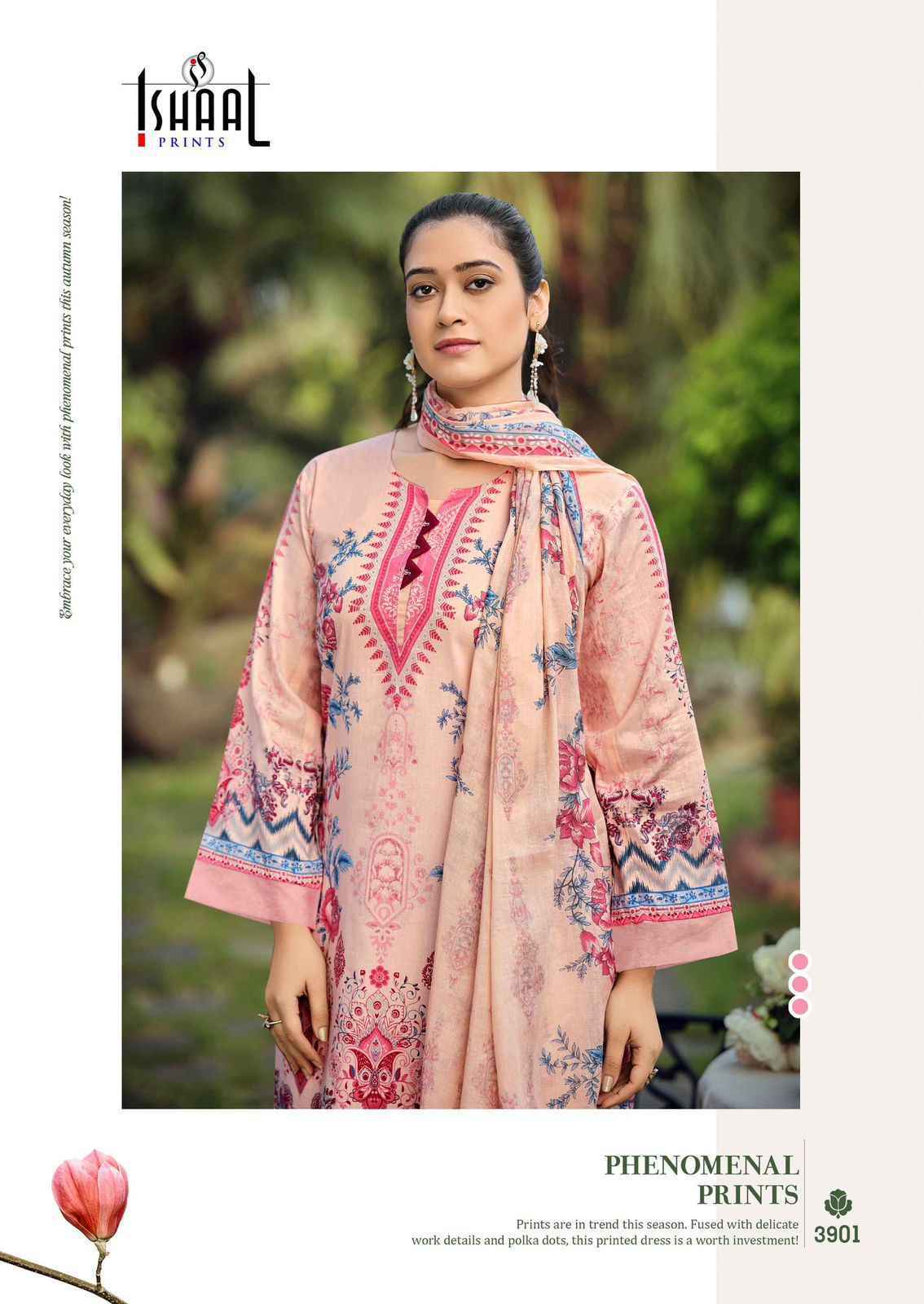 Ishaal Prints Gulmohar Vol-39 Lawn Cotton Dress Material (10 Pc Catalouge)
