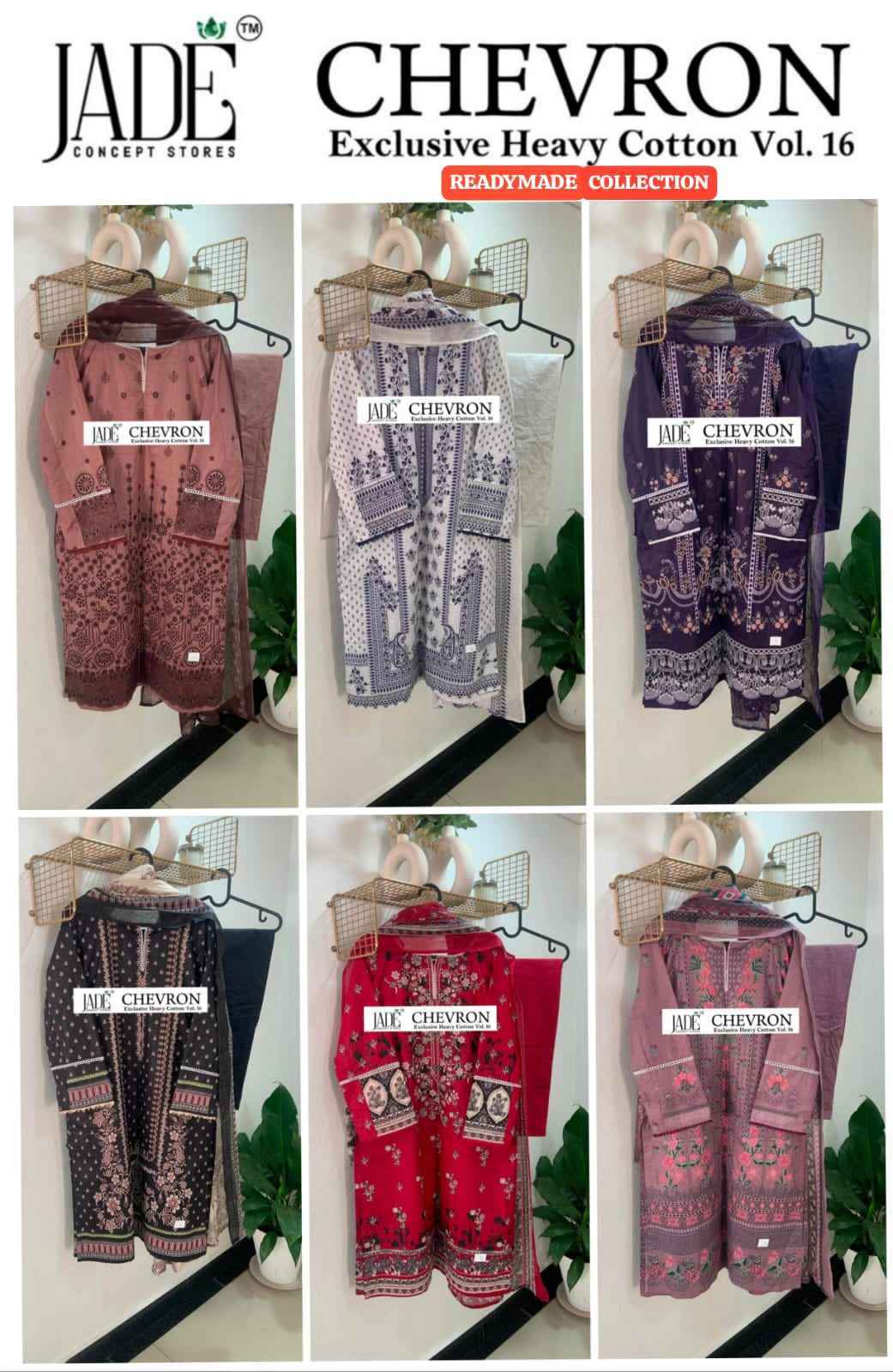 Jade Chevron Vol-16 Readymade Cotton Dress (6 Pc Catalog)
