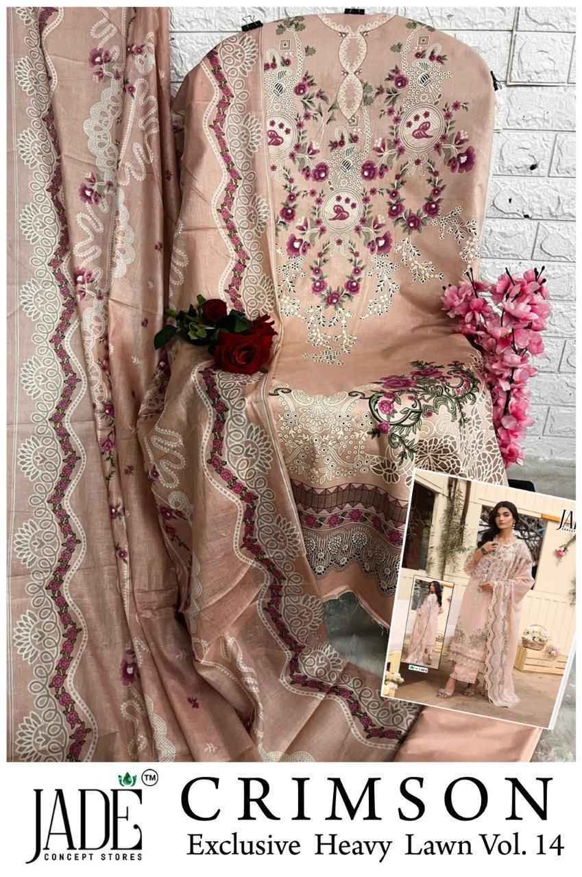 Jade Crimson Vol-14 Lawn Cotton Dress Material (6 pc Cataloge)