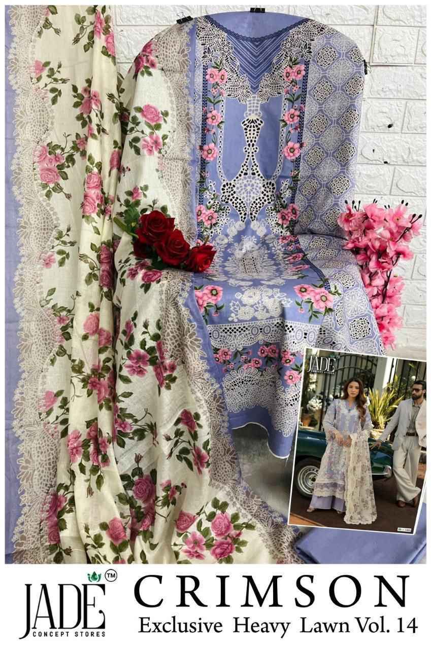 Jade Crimson Vol-14 Lawn Cotton Dress Material (6 pc Cataloge)