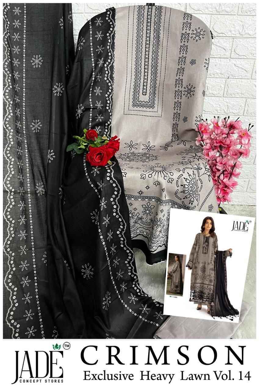 Jade Crimson Vol-14 Lawn Cotton Dress Material (6 pc Cataloge)