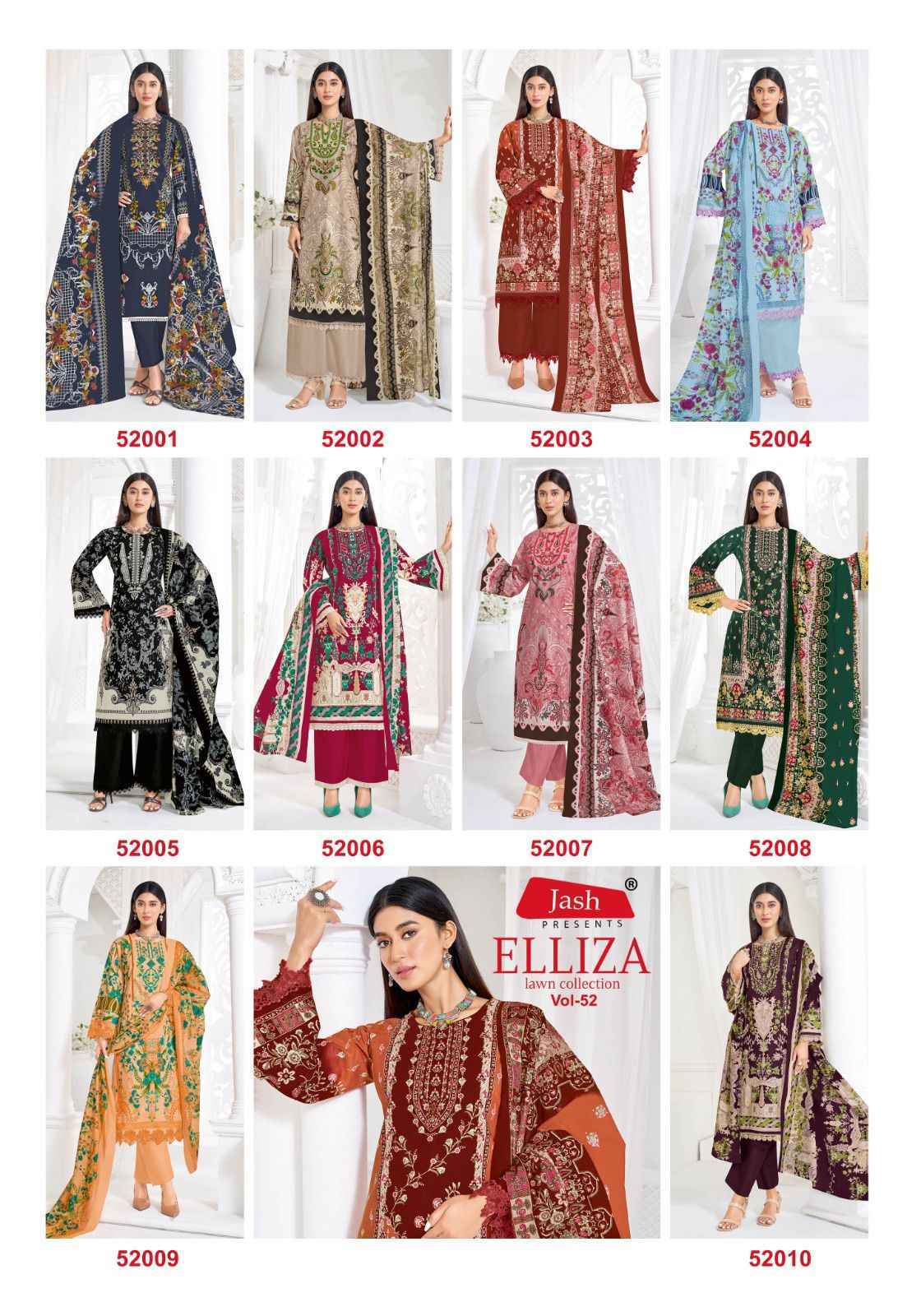 Jash Elliza Vol-52 Cotton Dress Material (10 pcs Catalogue)