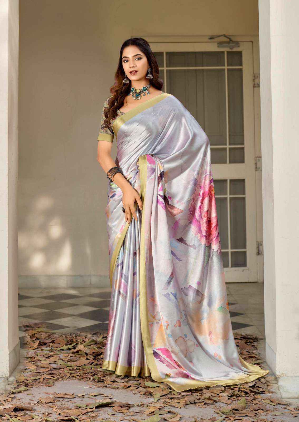 Kashvi Divyani Vol-5 Satin Saree (8 pcs Catalogue)