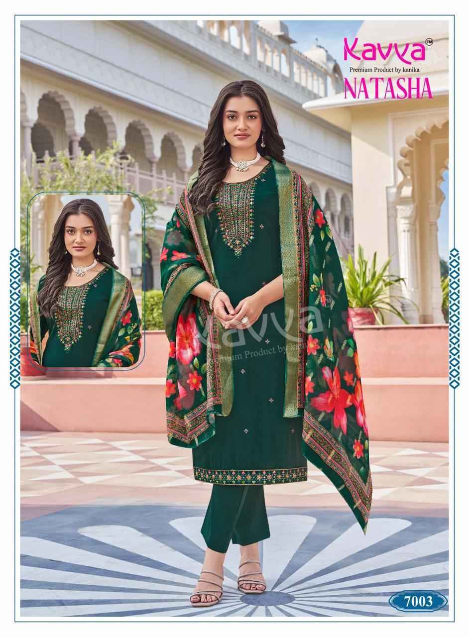 Kavya Natasha Vol-7 Roman Silk Readymade Suit (10 pcs Catalogue)