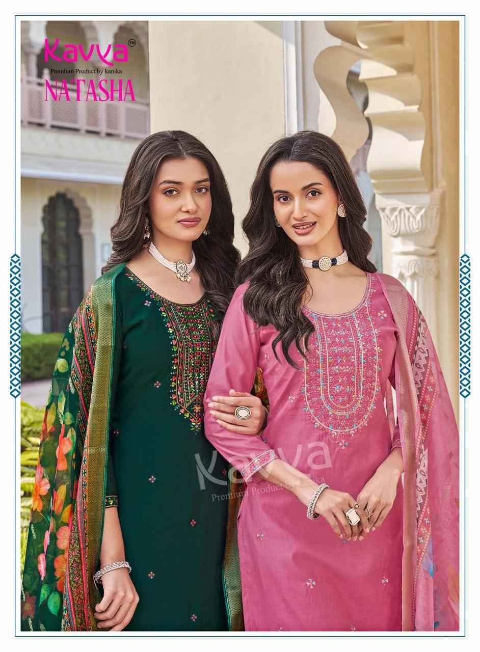 Kavya Natasha Vol-7 Roman Silk Readymade Suit (10 pcs Catalogue)