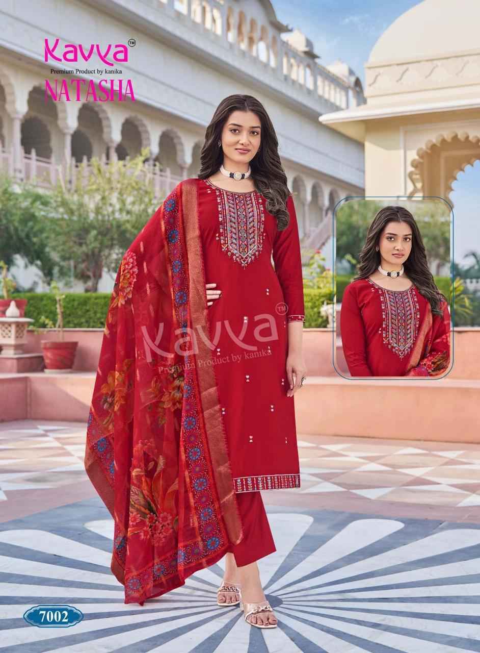 Kavya Natasha Vol-7 Roman Silk Readymade Suit (10 pcs Catalogue)