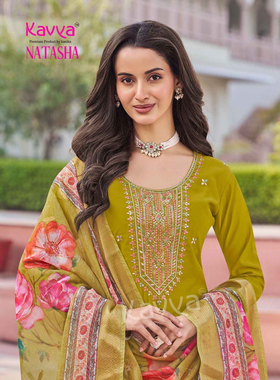 Kavya Natasha Vol-7 Roman Silk Readymade Suit (10 pcs Catalogue)