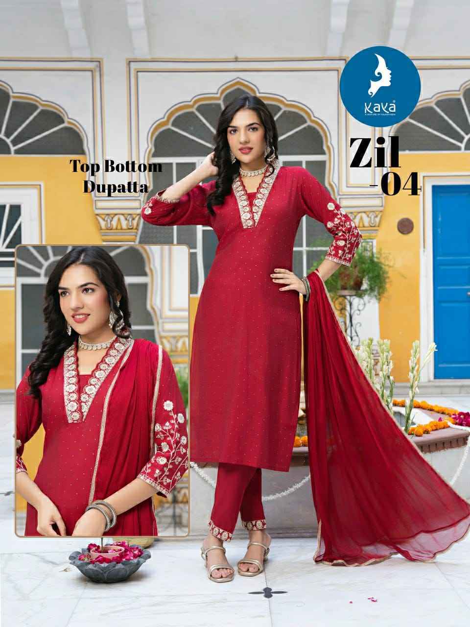 Kaya Zil Roman Silk Readymade Suit (6 pcs Catalogue)