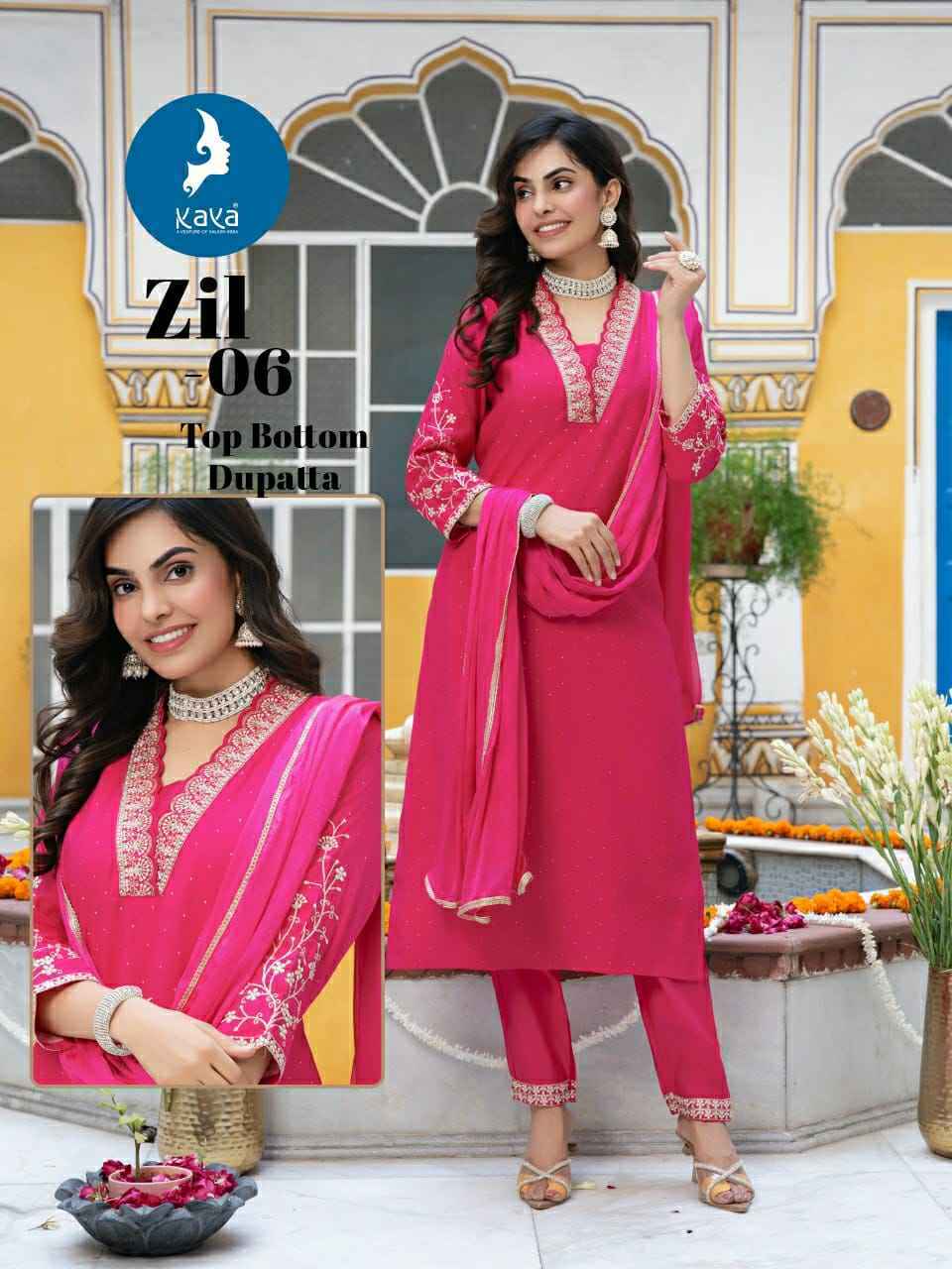 Kaya Zil Roman Silk Readymade Suit (6 pcs Catalogue)