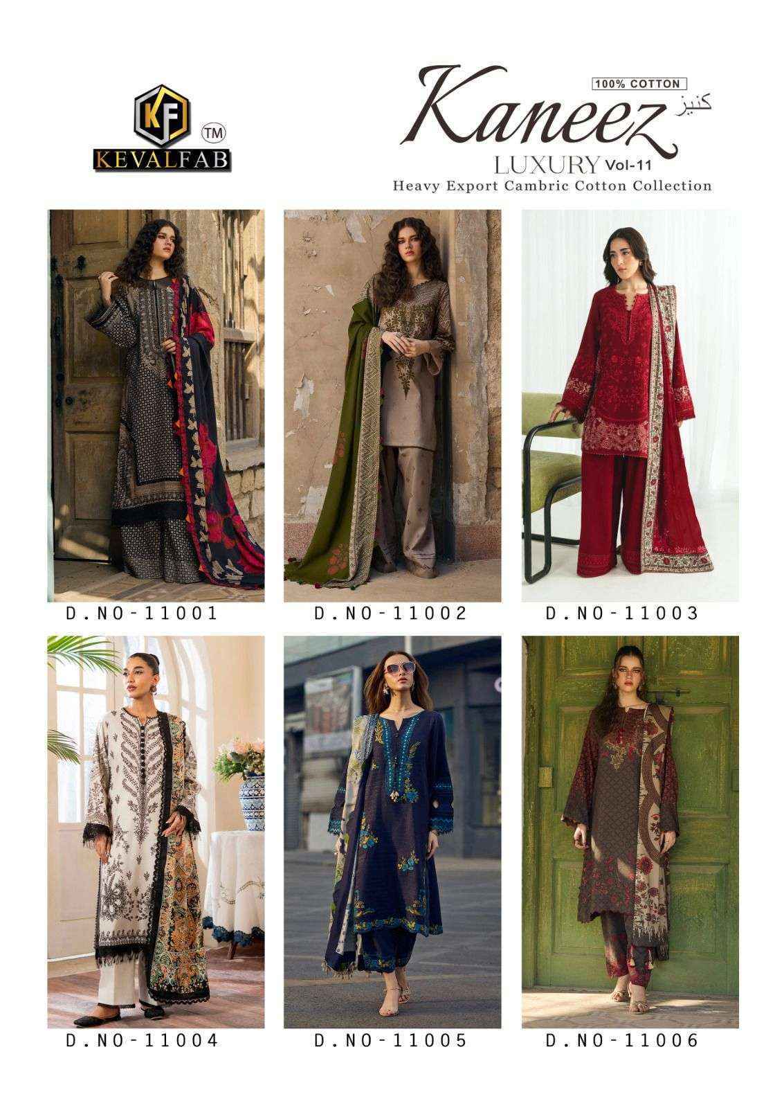 Keval Fab Kaneez Vol-11 Cotton Dress Material (6 pcs Catalogue)