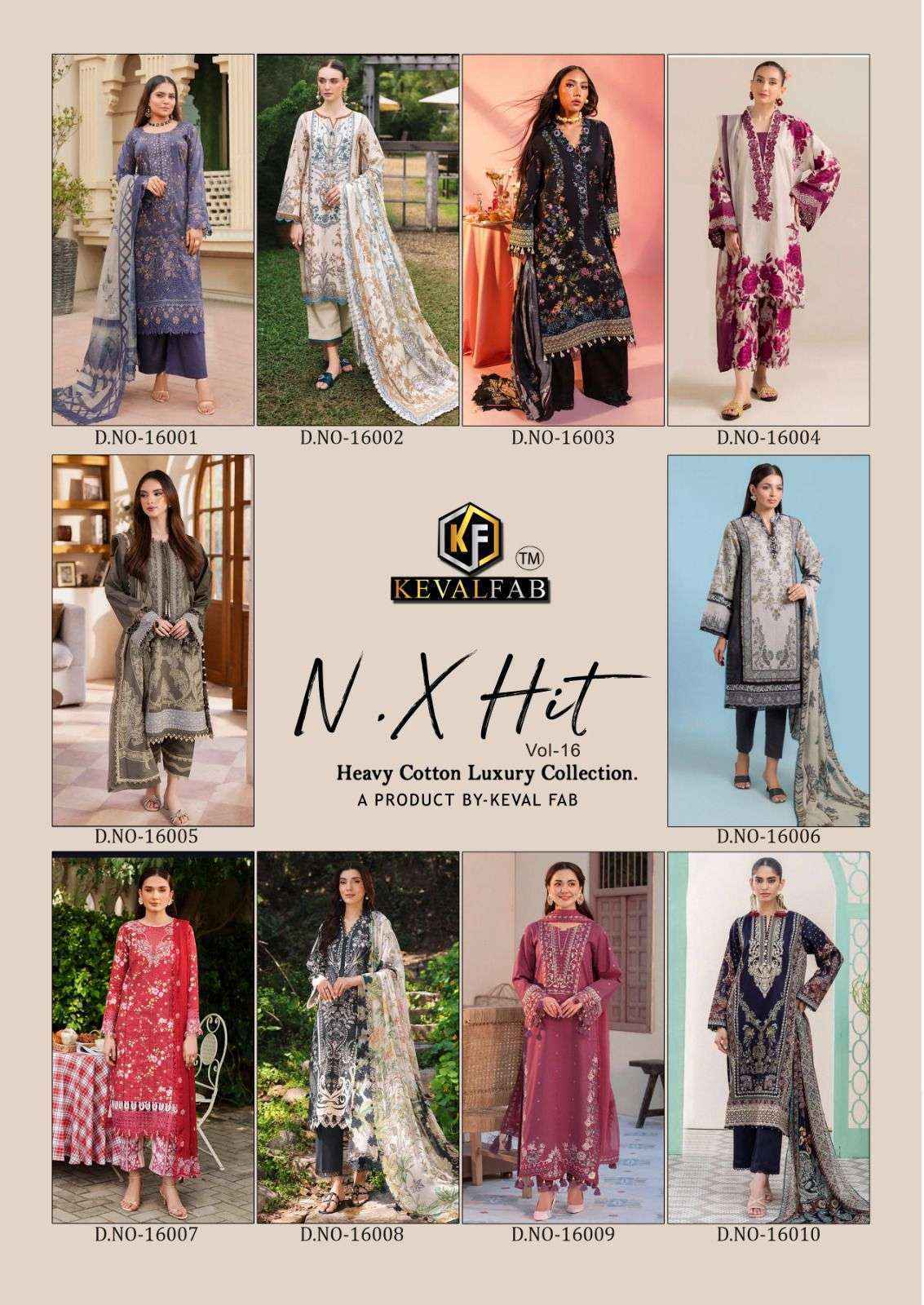 Keval Fab Nx Hit Vol-16 Cotton Dress Material (10 pcs Catalogue)