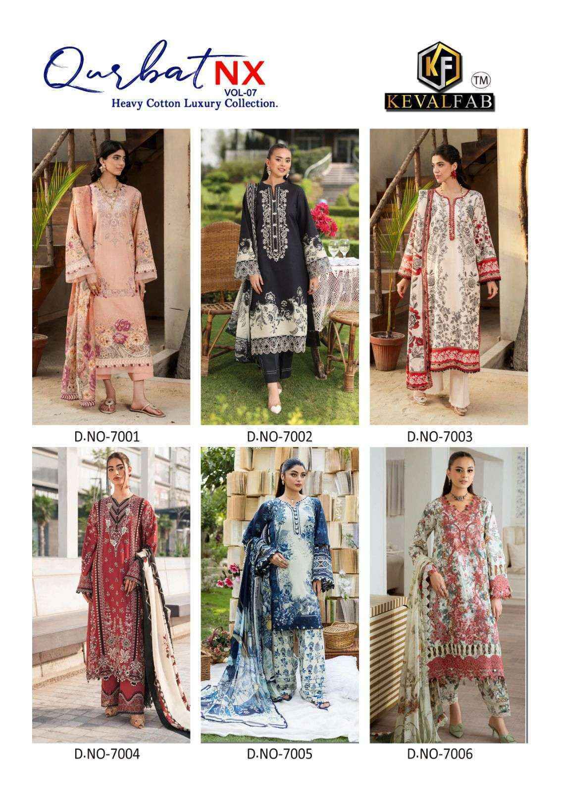 Keval Fab Qurbat Nx Vol-7 Cotton Readymade Dress (6 pc Cataloge)