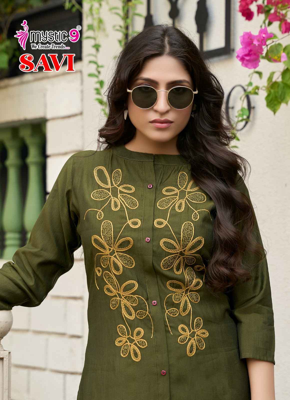 Mystic 9 Savi Vol-1 Vertican Foil Co Ord Set (10 pcs Catalogue)