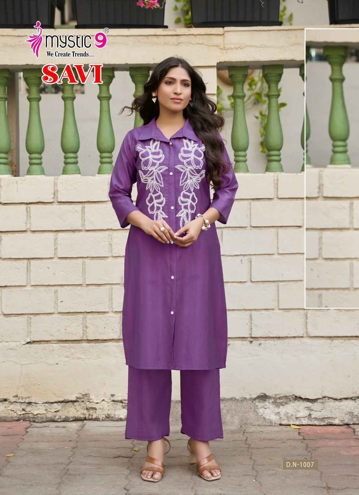 Mystic 9 Savi Vol-1 Vertican Foil Co Ord Set (10 pcs Catalogue)