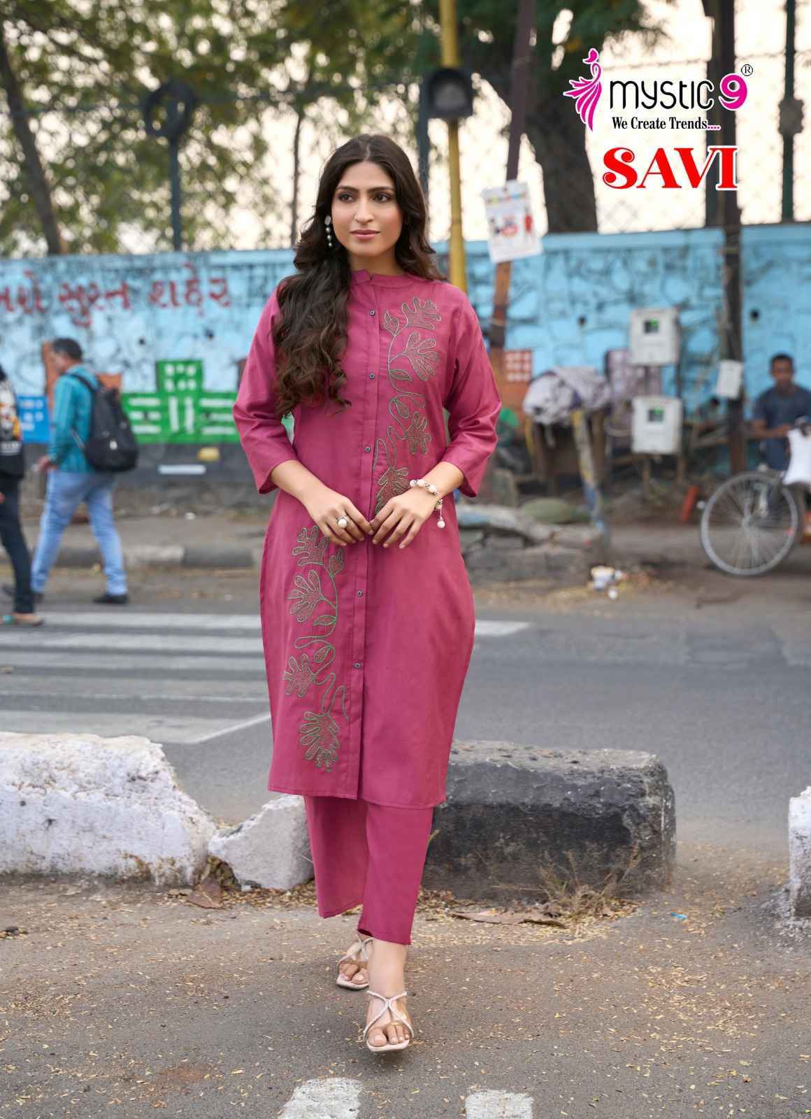 Mystic 9 Savi Vol-1 Vertican Foil Co Ord Set (10 pcs Catalogue)