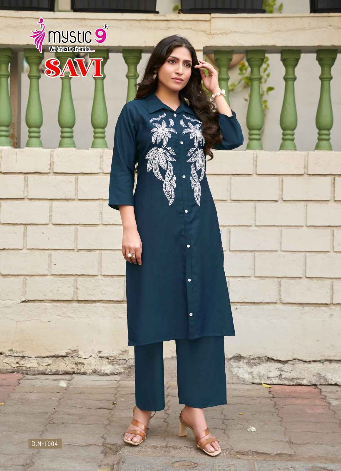 Mystic 9 Savi Vol-1 Vertican Foil Co Ord Set (10 pcs Catalogue)