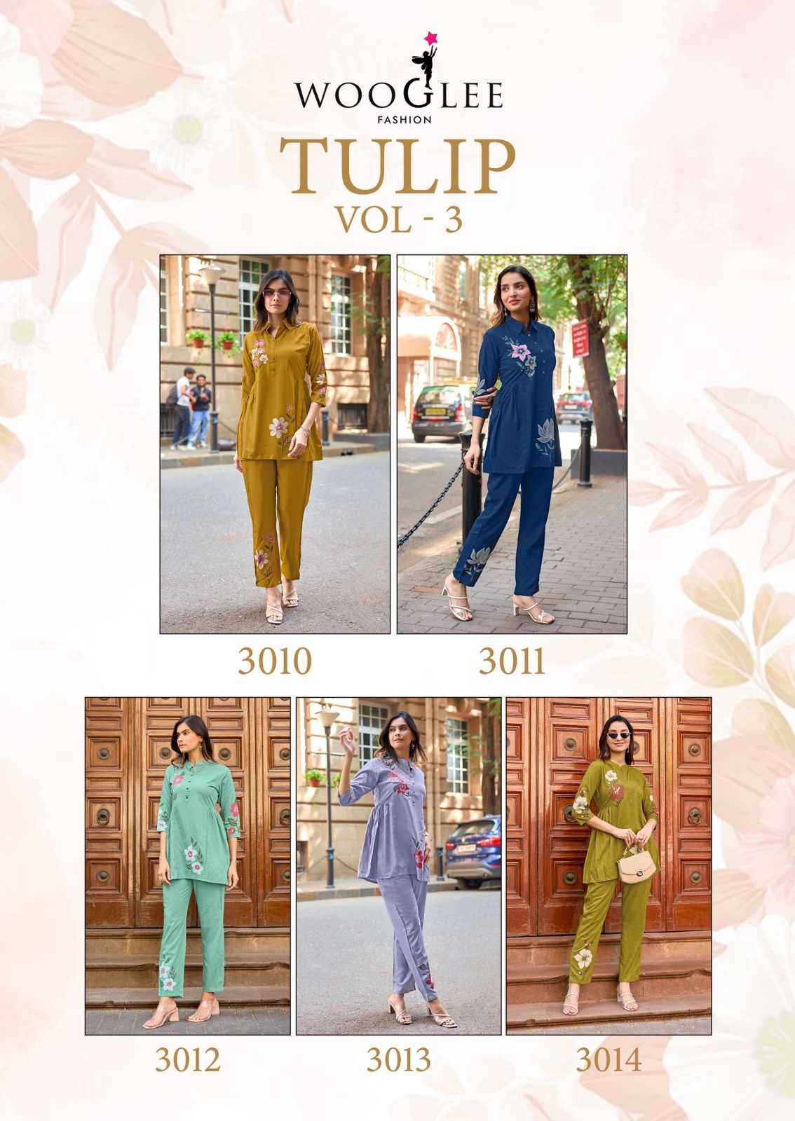 Wooglee Tulip Vol-3 Rayon Co Ord Set (5 pcs Catalogue)