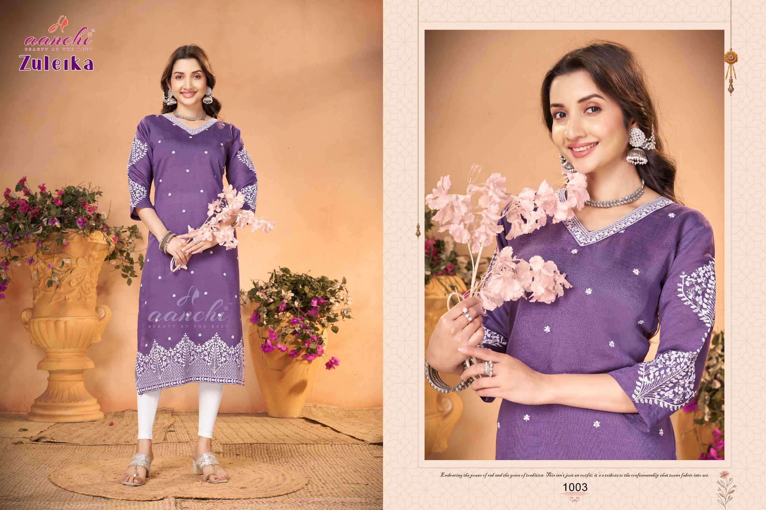 Aanchi Zuleika Vatican Kurti (4 pcs Catalouge)