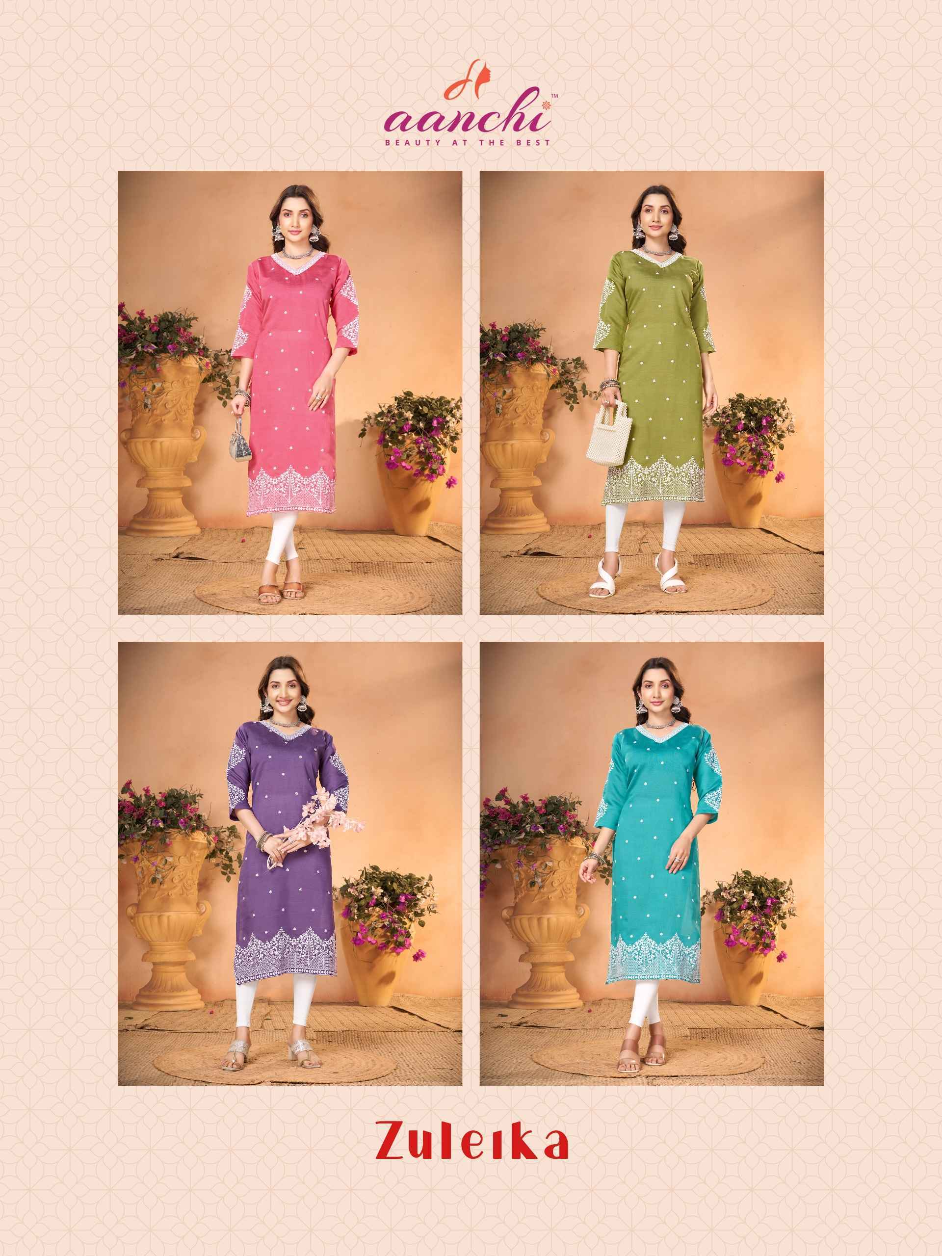 Aanchi Zuleika Vatican Kurti (4 pcs Catalouge)