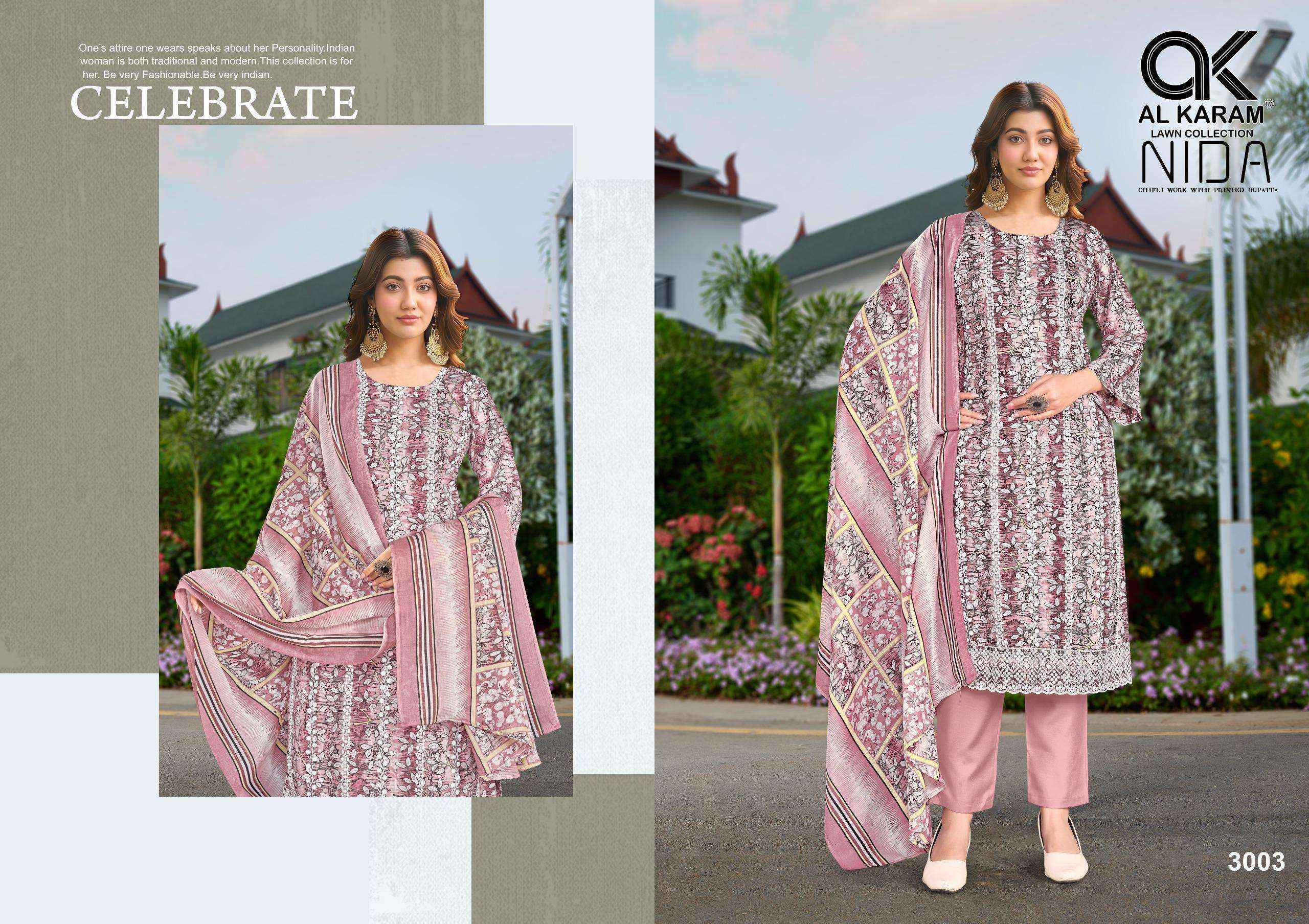 Al Karam Nida Cotton Dress Material (4 pcs Catalogue)