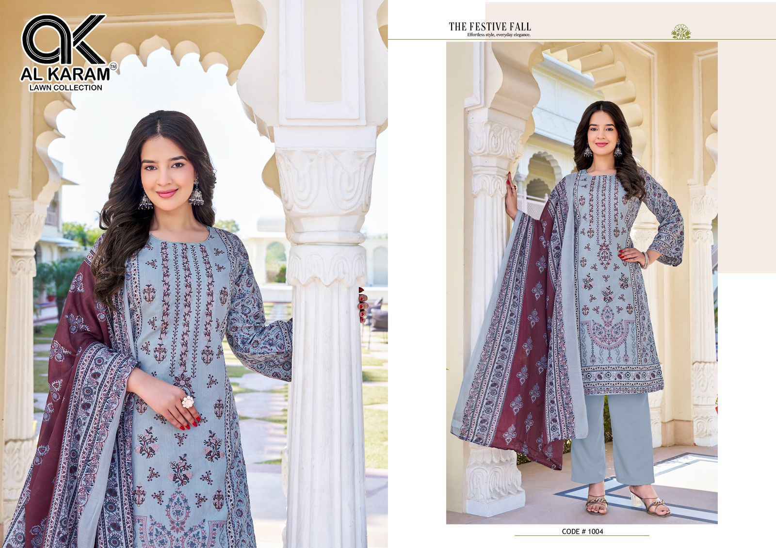 Al Karam Shezlin Reyon cotton Dress Material (6 pcs Catalogue)