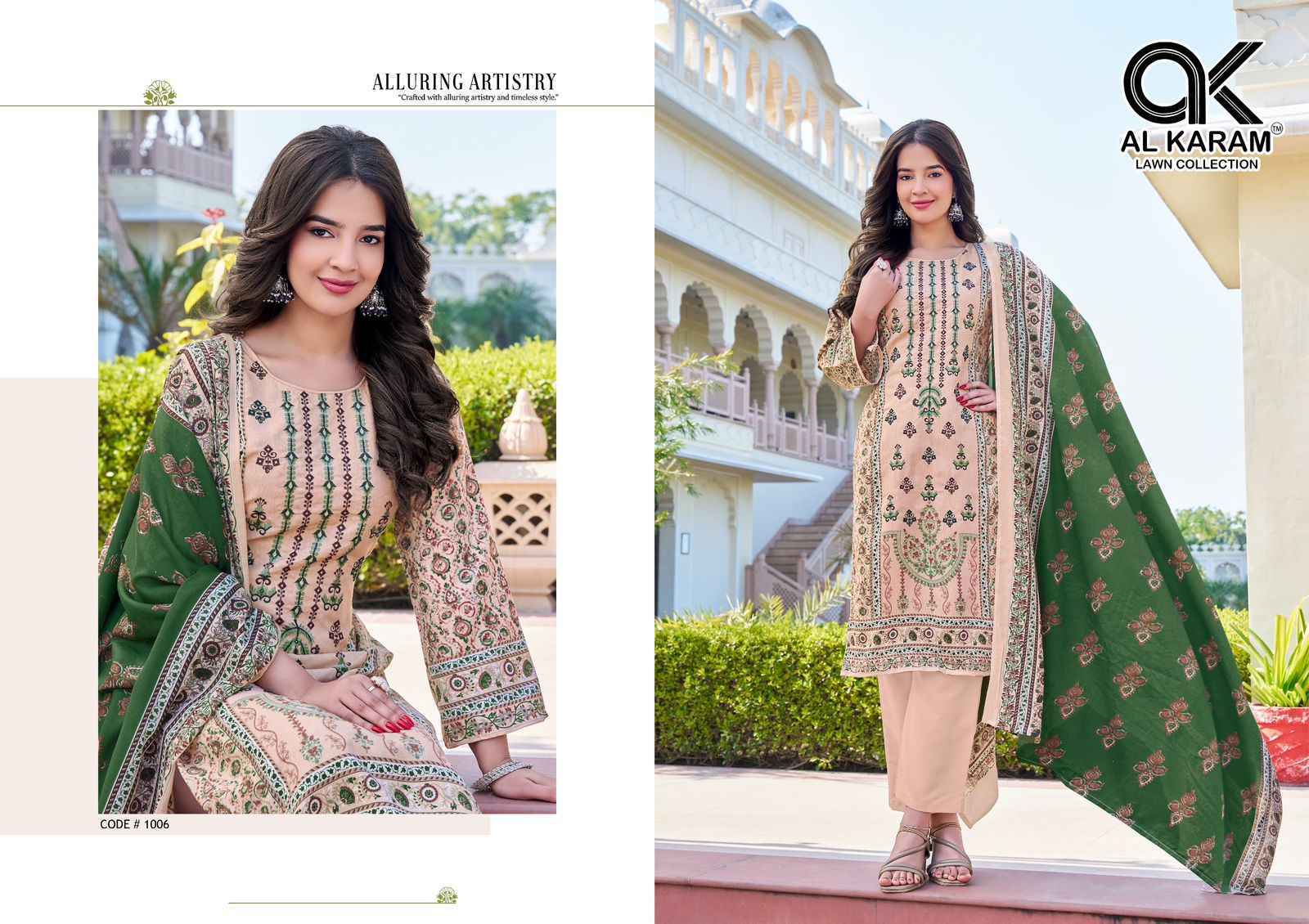 Al Karam Shezlin Reyon cotton Dress Material (6 pcs Catalogue)