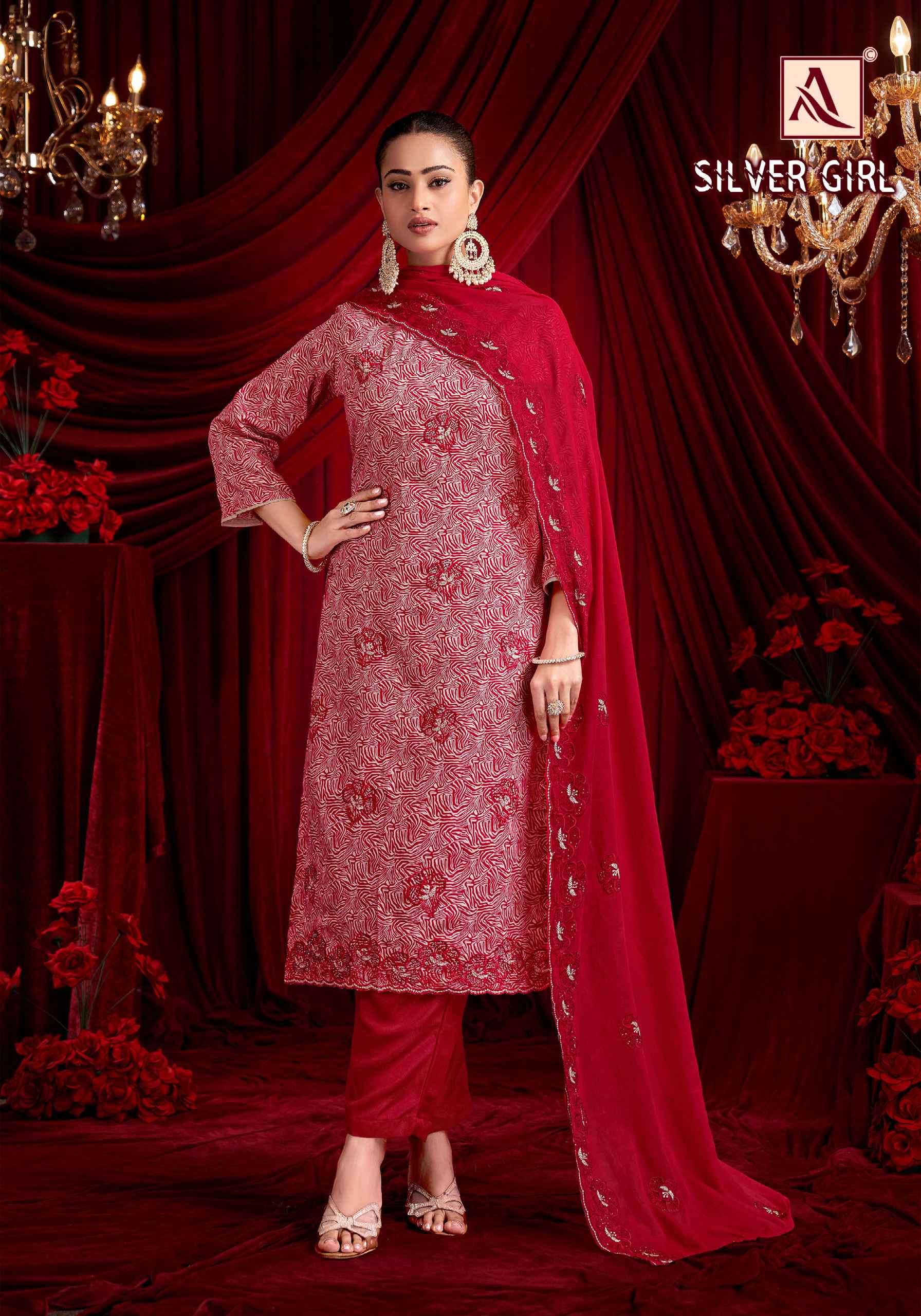 Alok Silver Girl Zam Cotton Dress Material (4 pcs Catalogue)