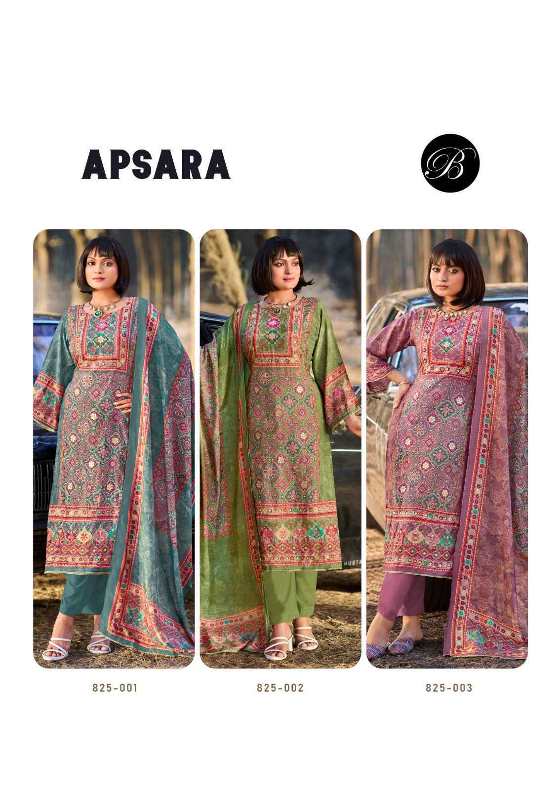 Belliza Apsara Viscose Muslin Dress Material (3 pcs Cataloge)