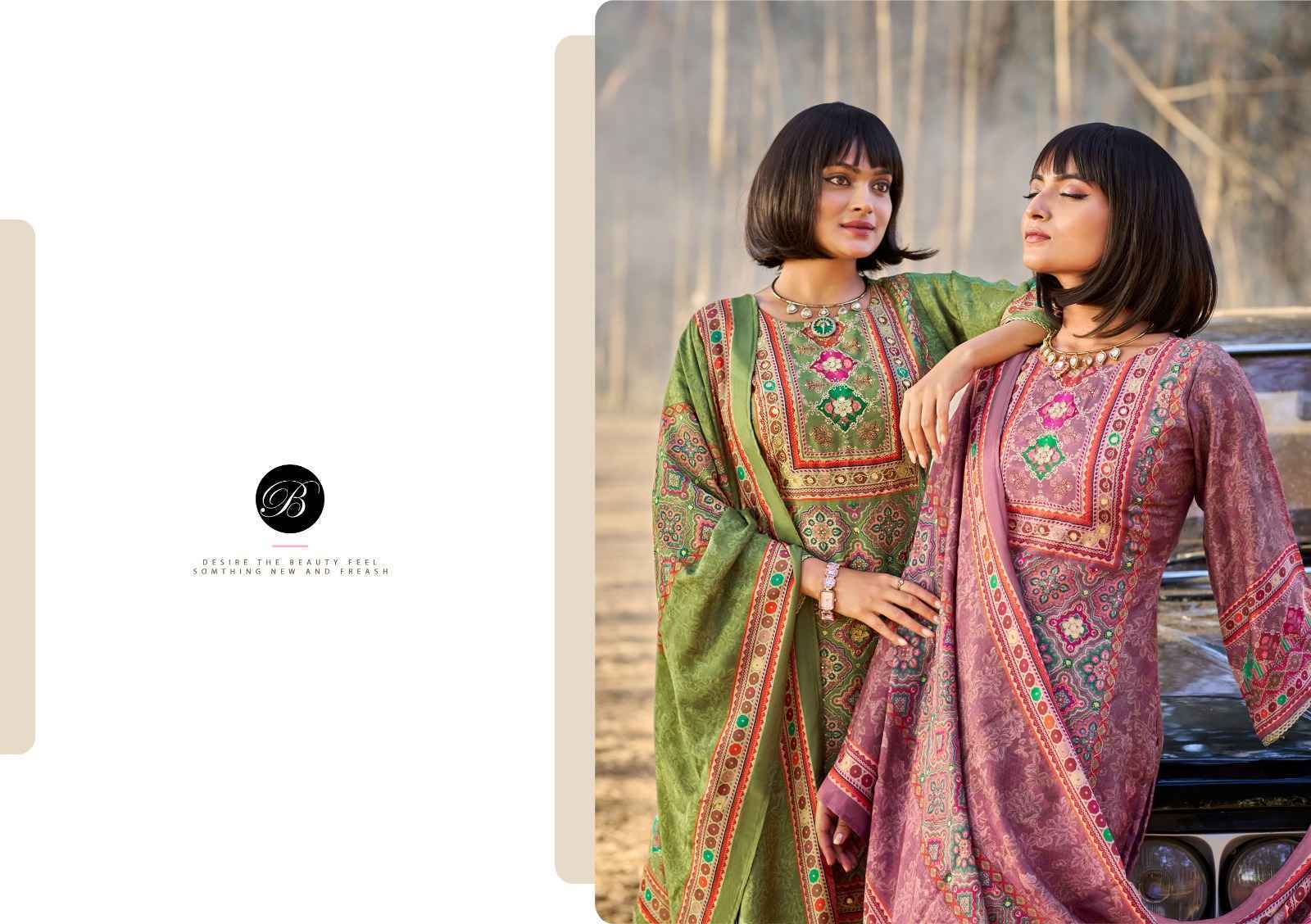 Belliza Apsara Viscose Muslin Dress Material (3 pcs Cataloge)