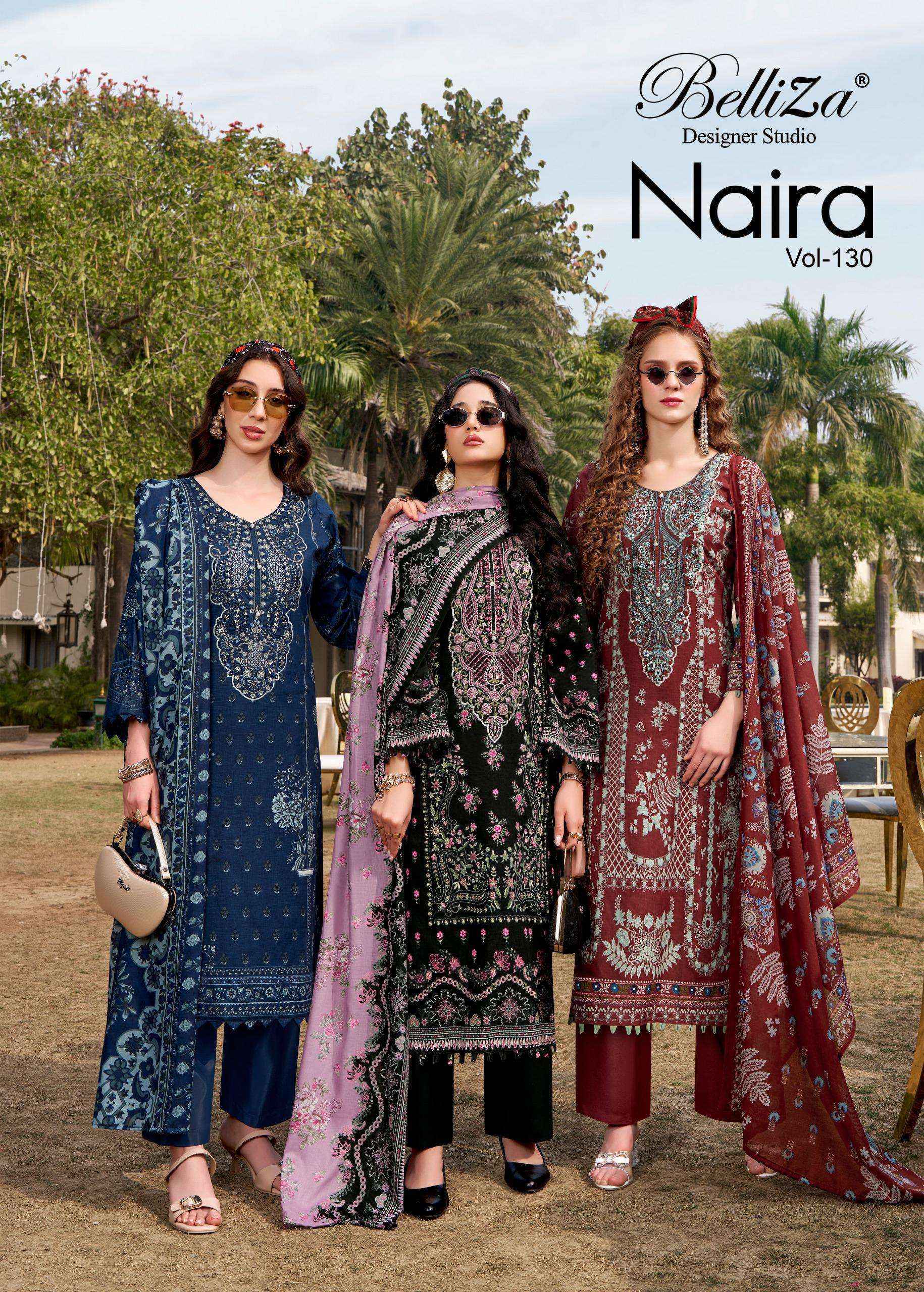 Belliza Naira Vol-130 Cotton Dress Material (8 pcs Cataloge)