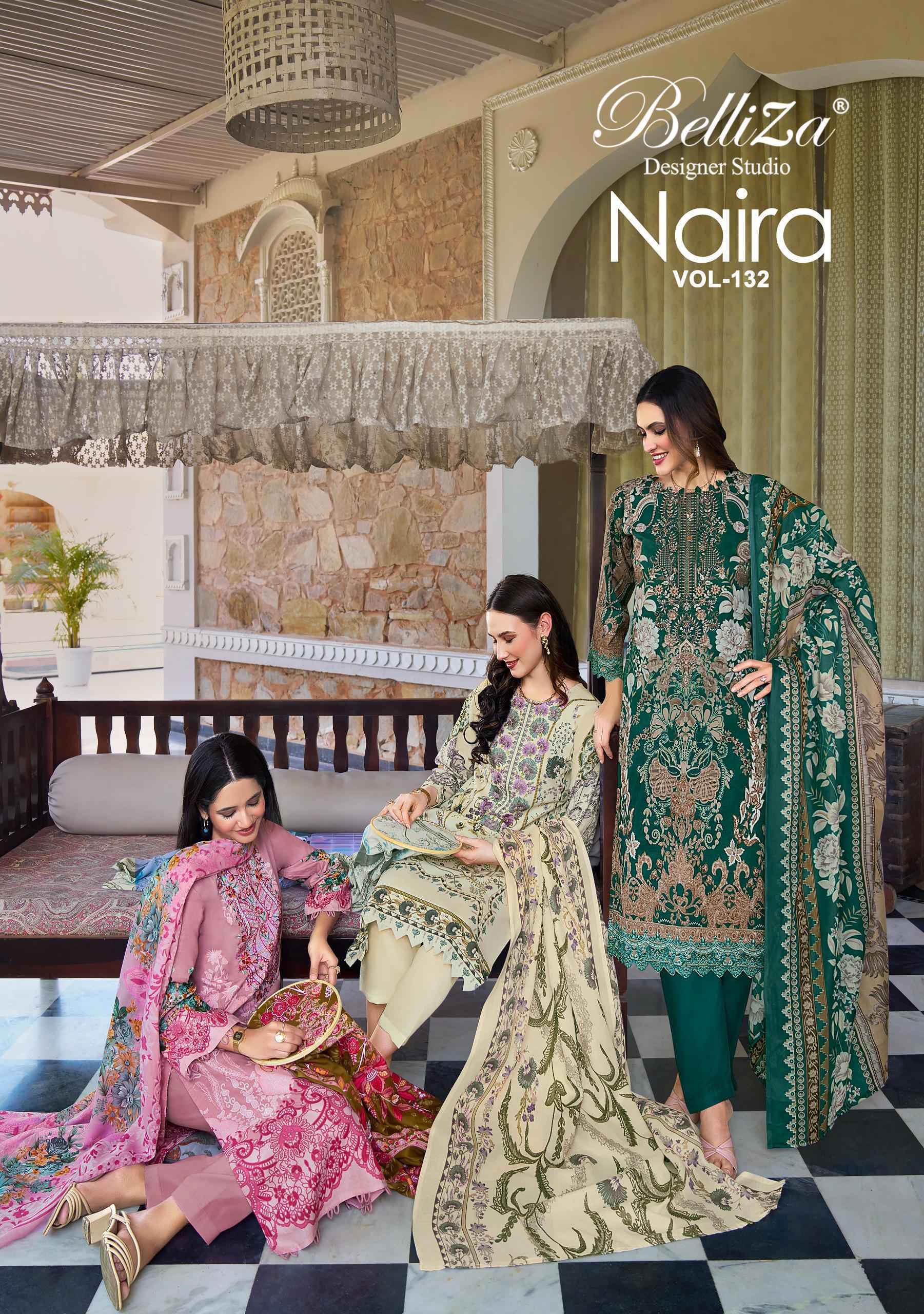 Belliza Naira Vol-132 Cotton Dress Material (8 pcs Cataloge)