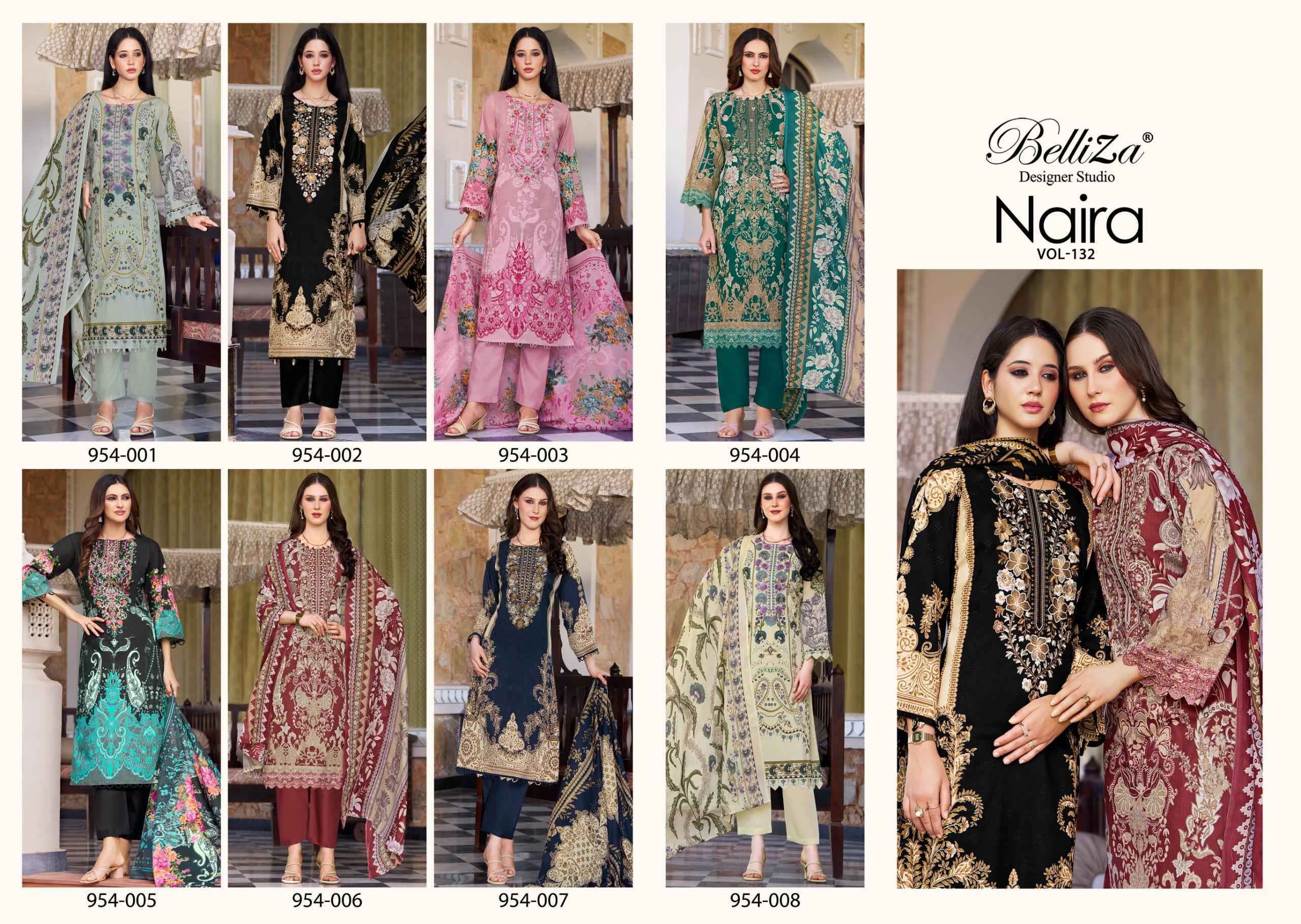 Belliza Naira Vol-132 Cotton Dress Material (8 pcs Cataloge)