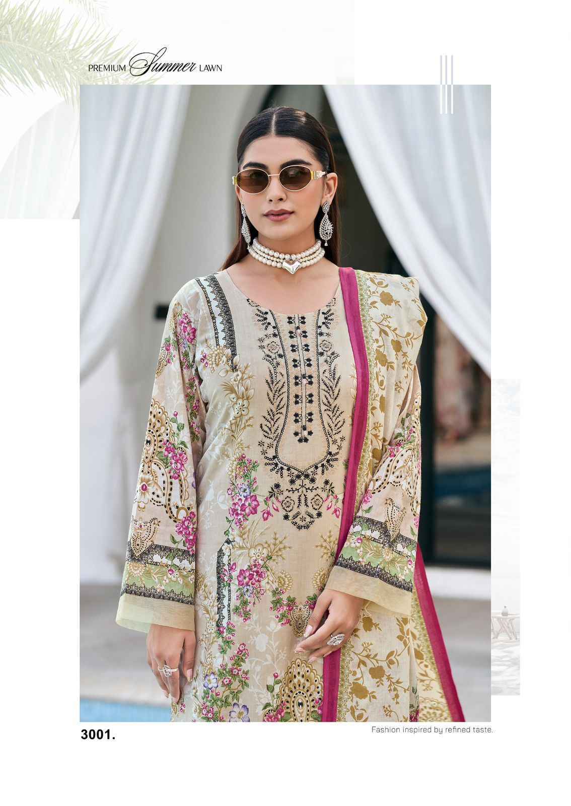 Cosmos Bliss Lawn Vol-3 Lawn Cotton Dress Material (8 pcs Catalogue)