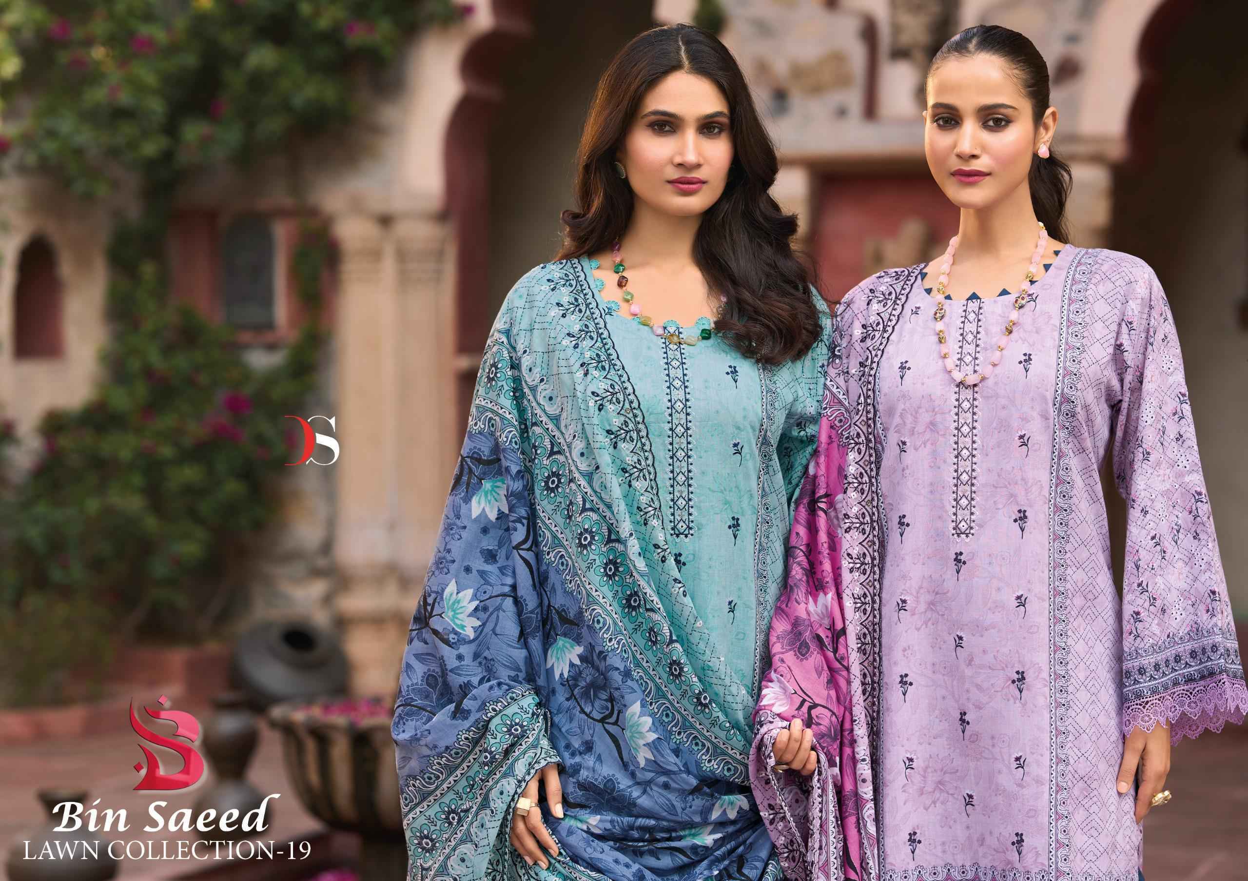 Deepsy Bin Saeed Vol-19 Cotton Dress Material (8 pcs Catalogue)