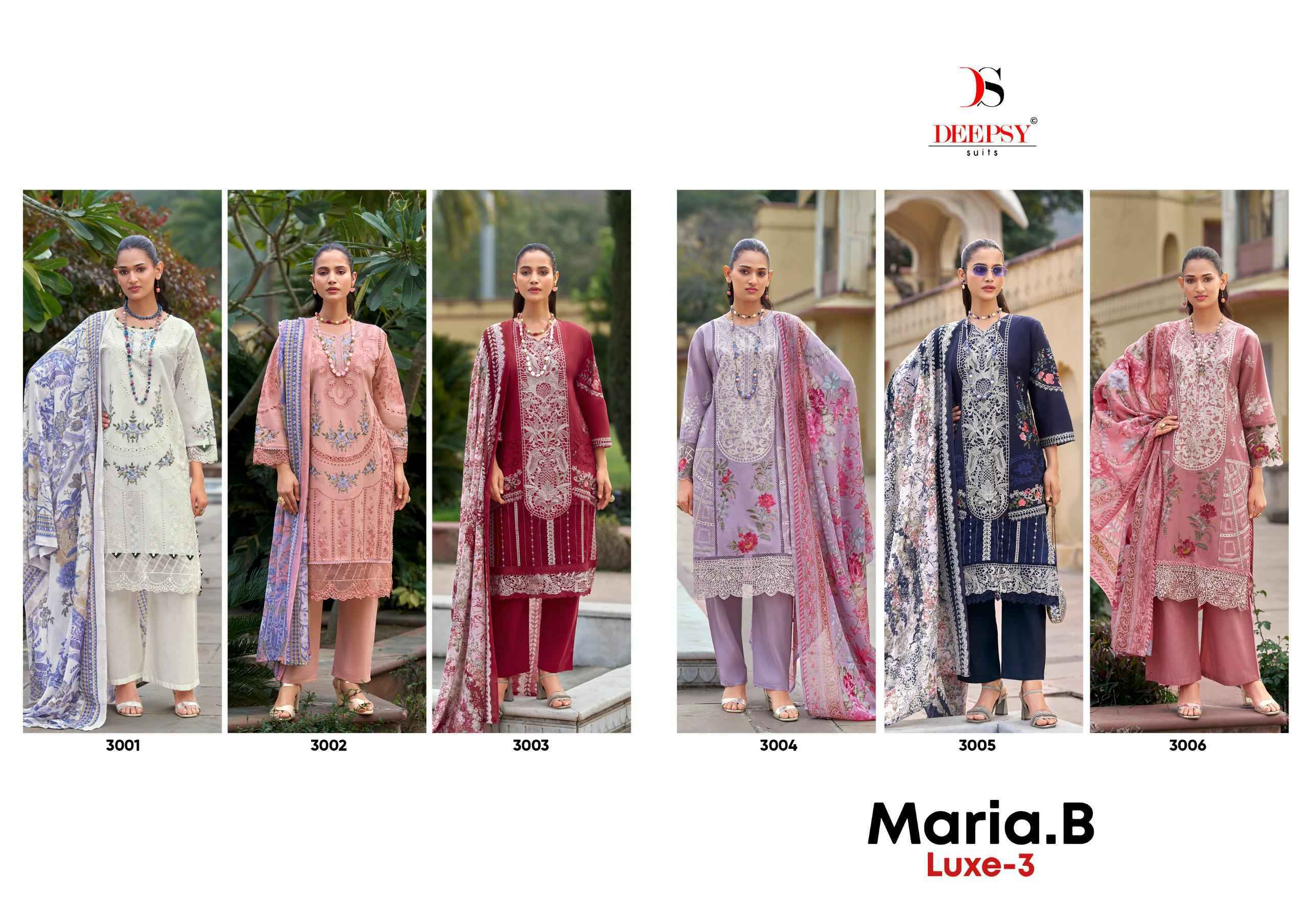 Deepsy Maria B Luxe-3 Cotton Dress Material (6 pcs Catalogue)