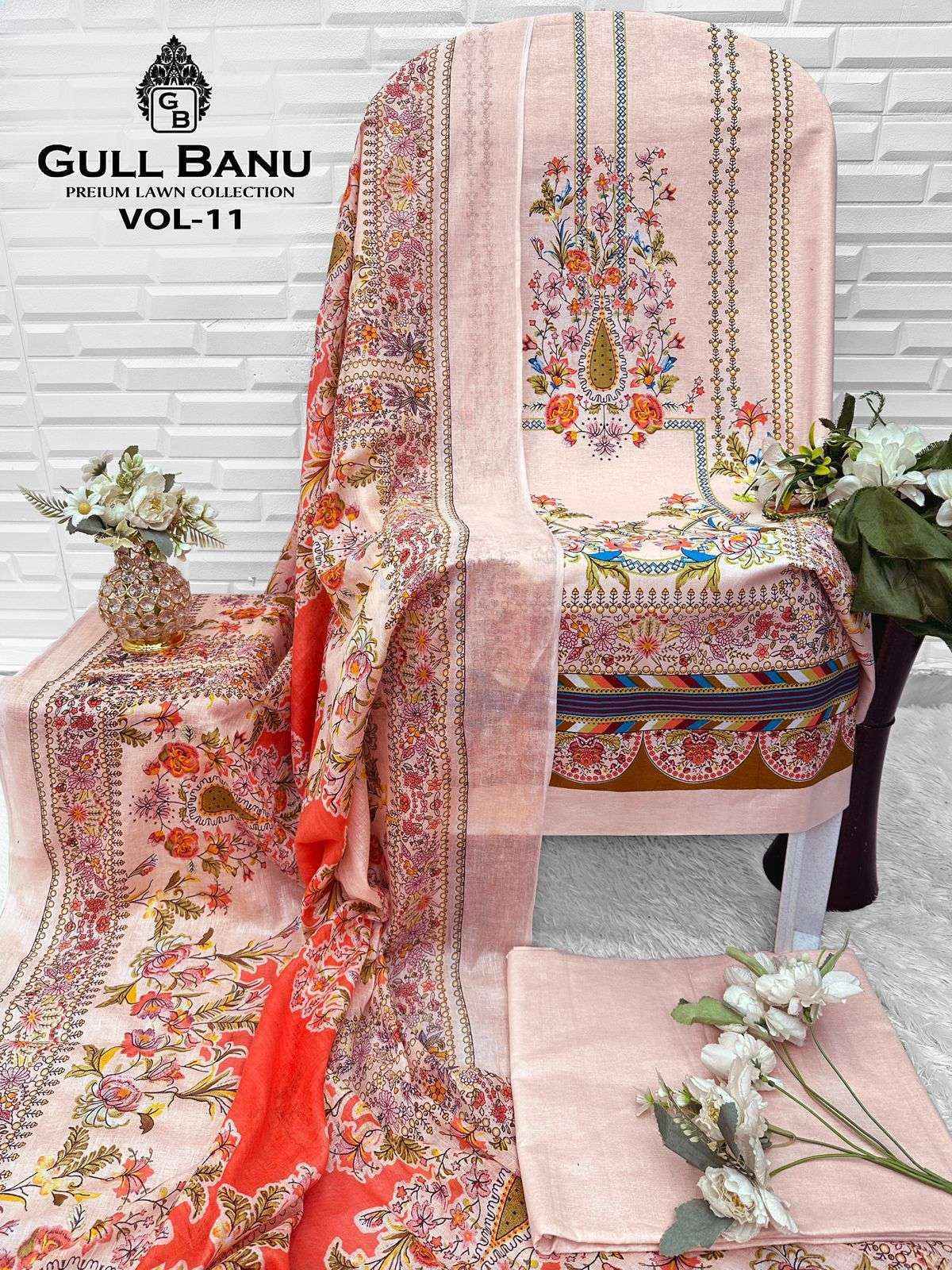 Gull Aahmed Gull Banu Vol-11 Cambric Cotton Dress Material (6 pcs Catalogue)