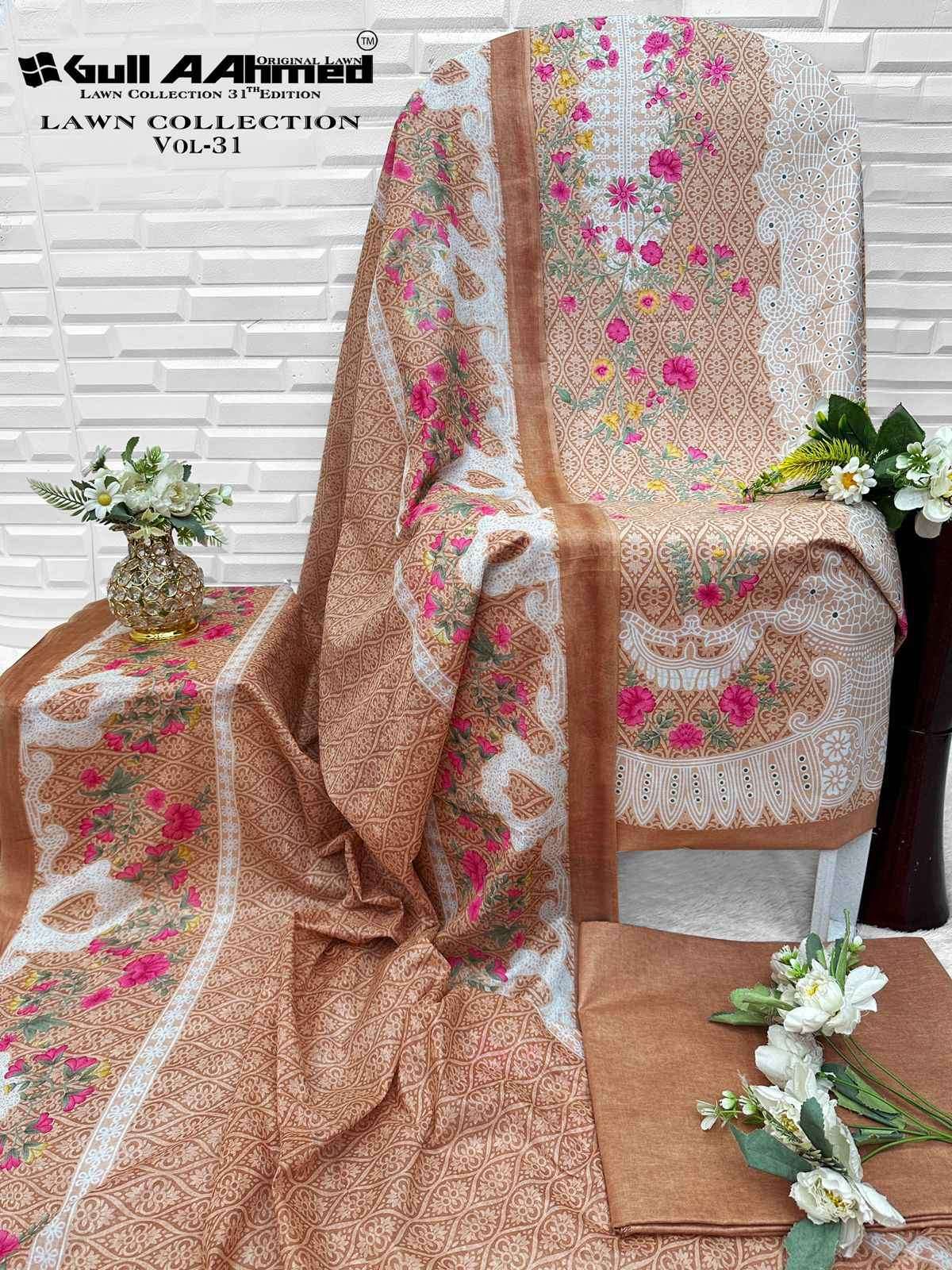 Gull Ahmed Lawn Collection Vol-31 Cambric Cotton Dress Material (6 Pc Catalouge)