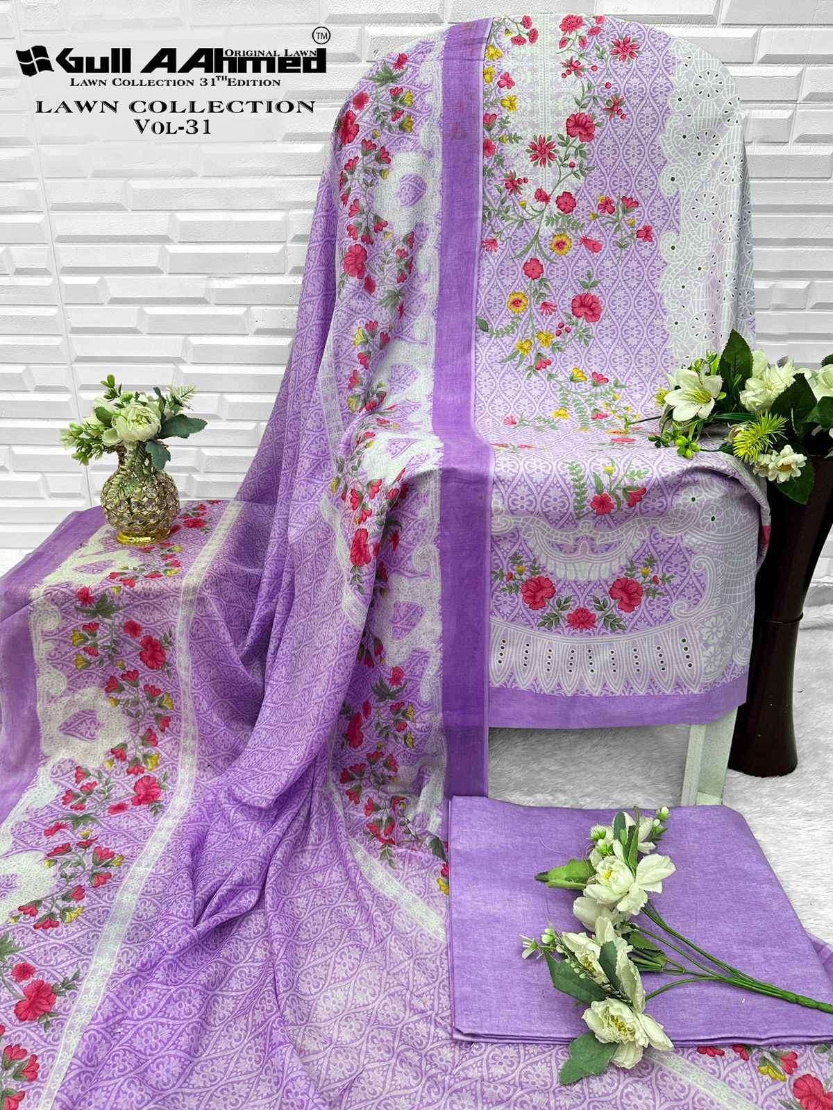 Gull Ahmed Lawn Collection Vol-31 Cambric Cotton Dress Material (6 Pc Catalouge)