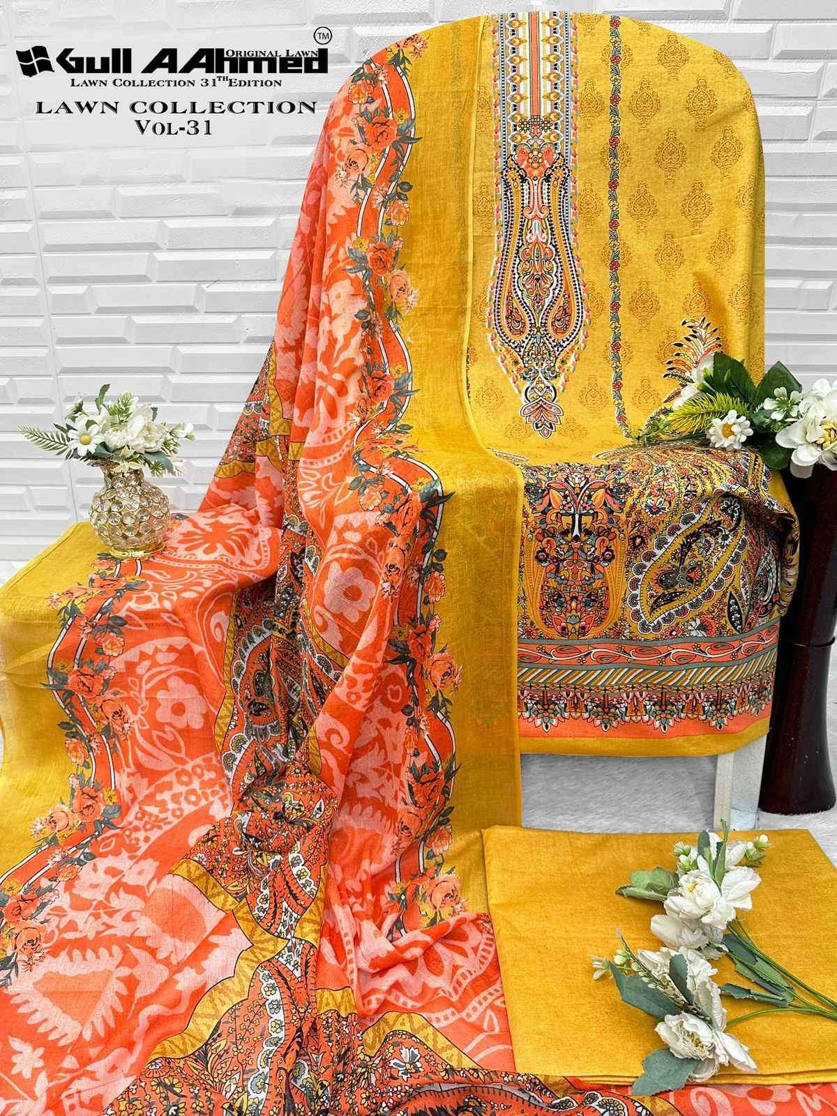 Gull Ahmed Lawn Collection Vol-31 Cambric Cotton Dress Material (6 Pc Catalouge)