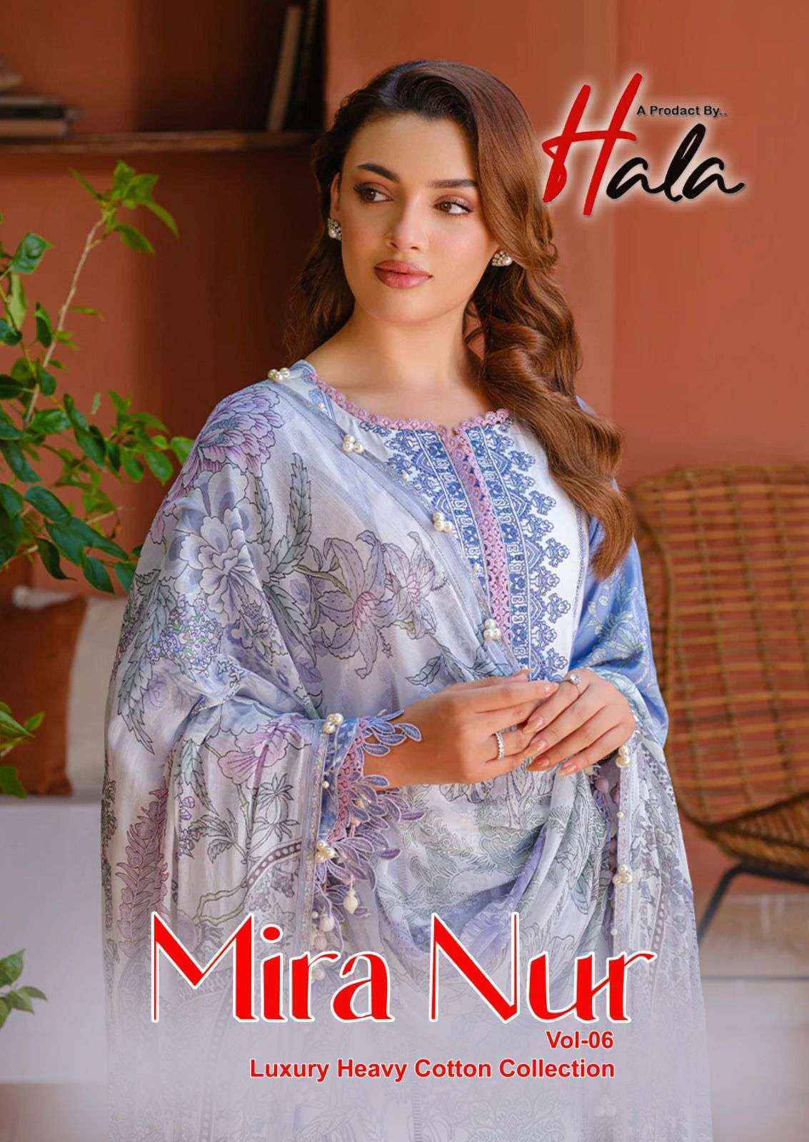 Hala Mira Nur Vol-6 Lawn Cotton Dress Material (6 pcs Catalogue)