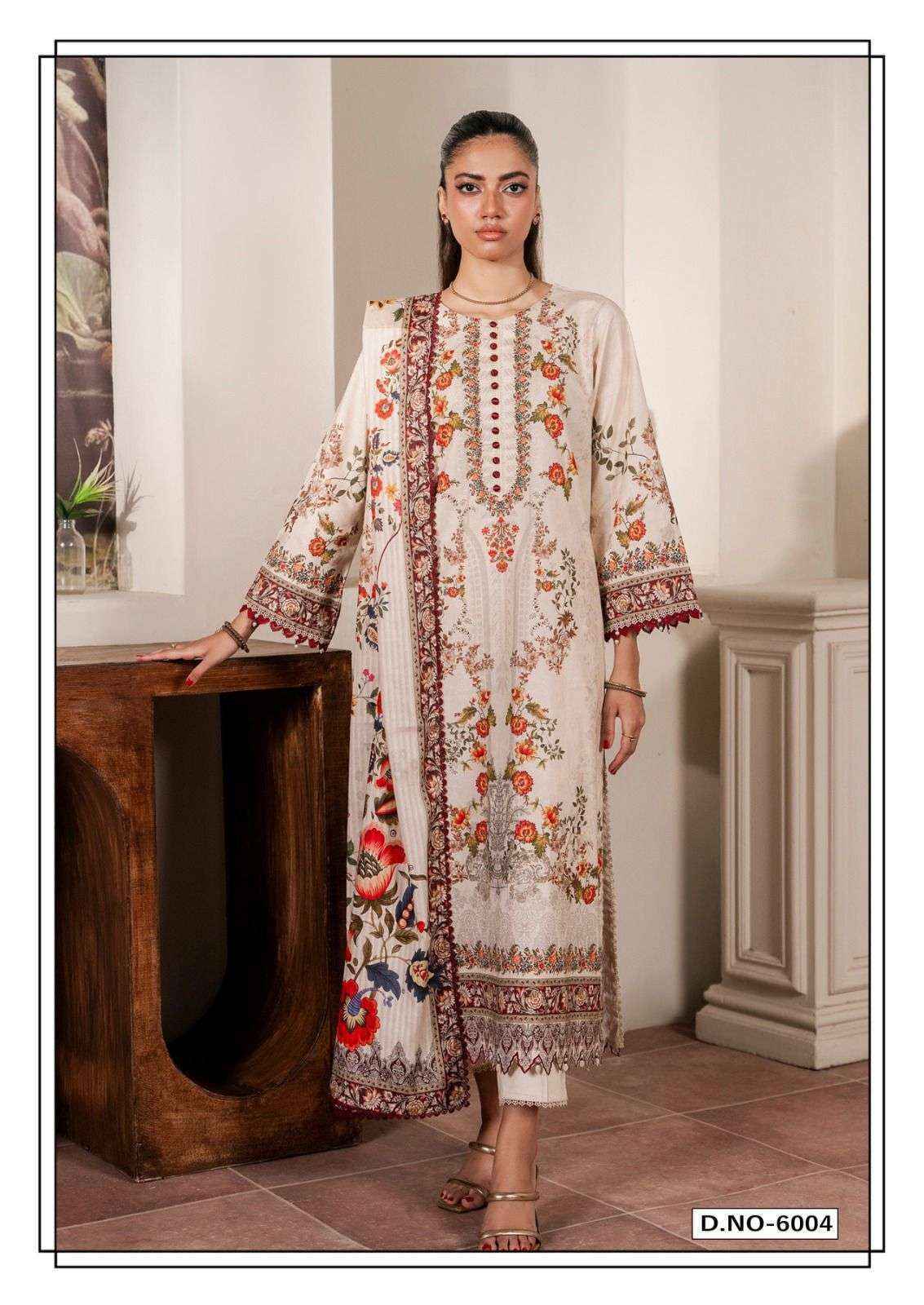 Hala Mira Nur Vol-6 Lawn Cotton Dress Material (6 pcs Catalogue)