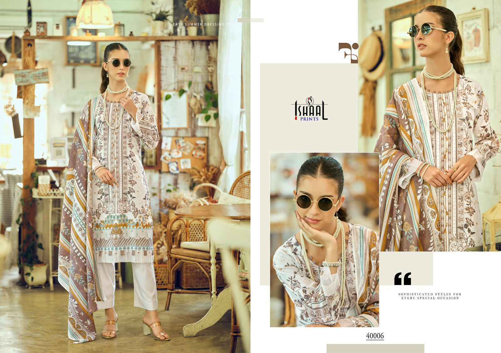 Ishaal Prints Gulmohar Vol-40 Lawn Cotton Dress Material (10 Pc Catalouge)