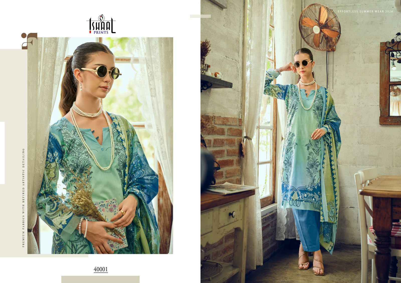 Ishaal Prints Gulmohar Vol-40 Lawn Cotton Dress Material (10 Pc Catalouge)